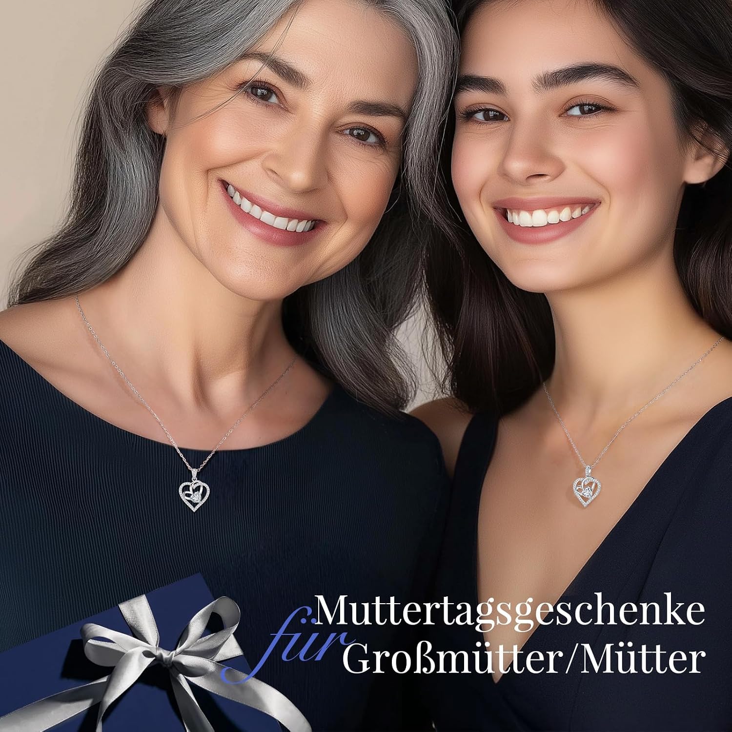 Detalle 2 de Collana Donna Cuore Regalo Gioielli con Pietra di Nascita in Argento 925, Cuore Doppio e Zirconi 5A