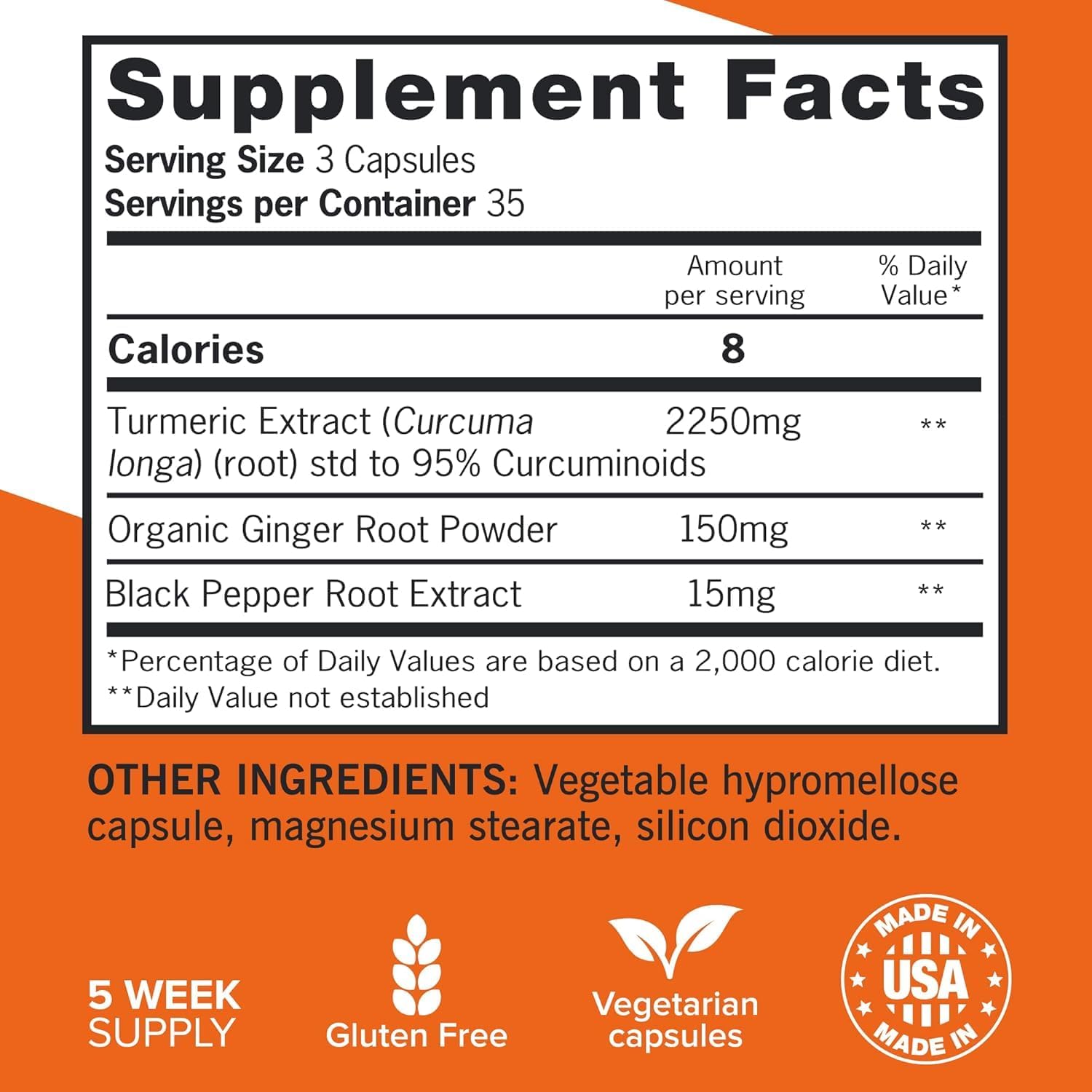 Detalle 2 de Qunol Turmeric + Black Pepper & Ginger, 2400mg Curcumin Supplement, 105 Count
