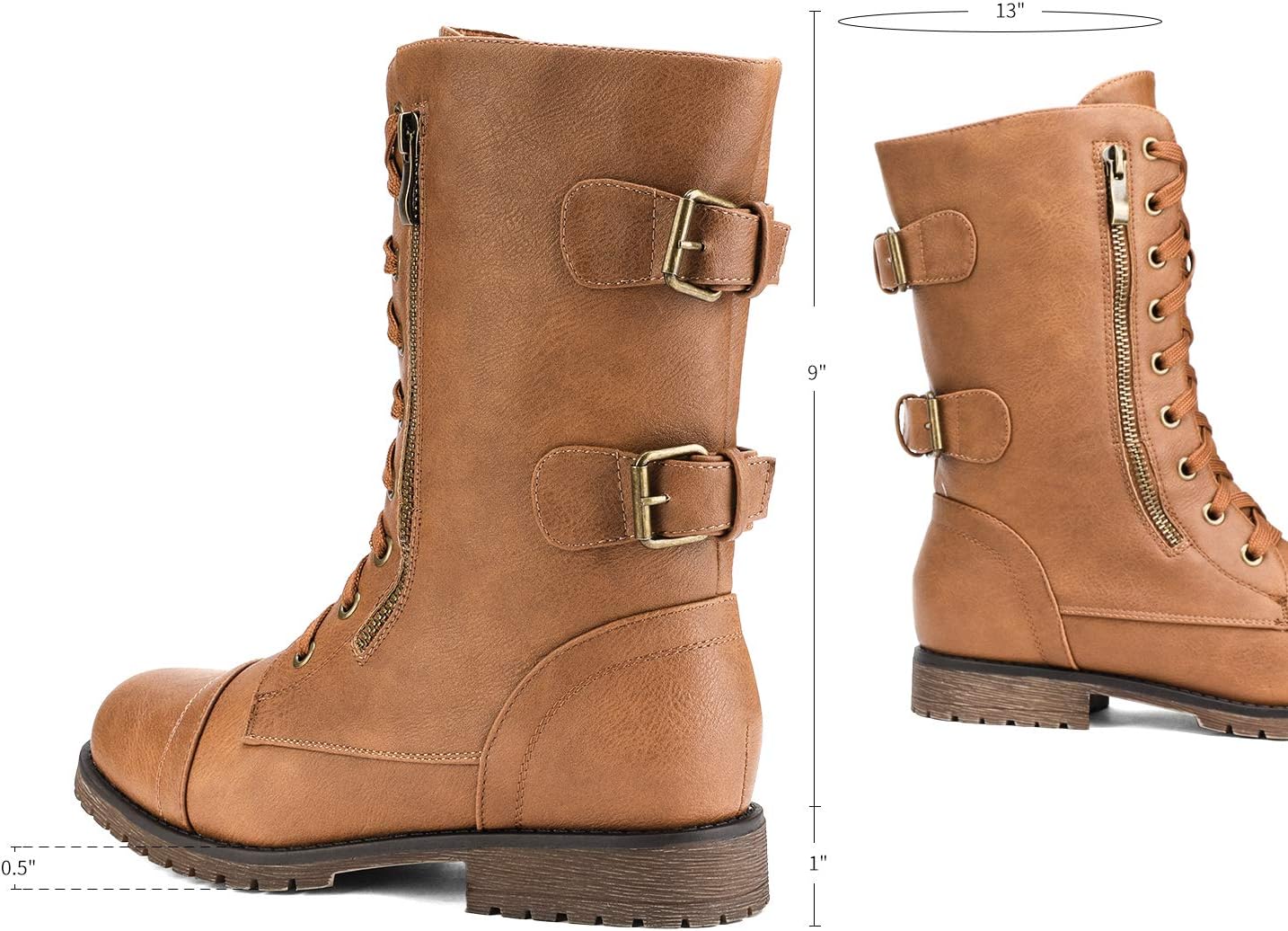Detalle de DREAM PAIRS Mid-Calf Combat Boots