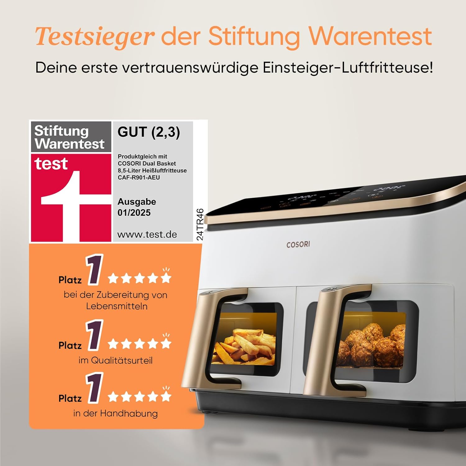 Detalle 2 de COSORI Heißluftfritteuse 8,5 L 🍟