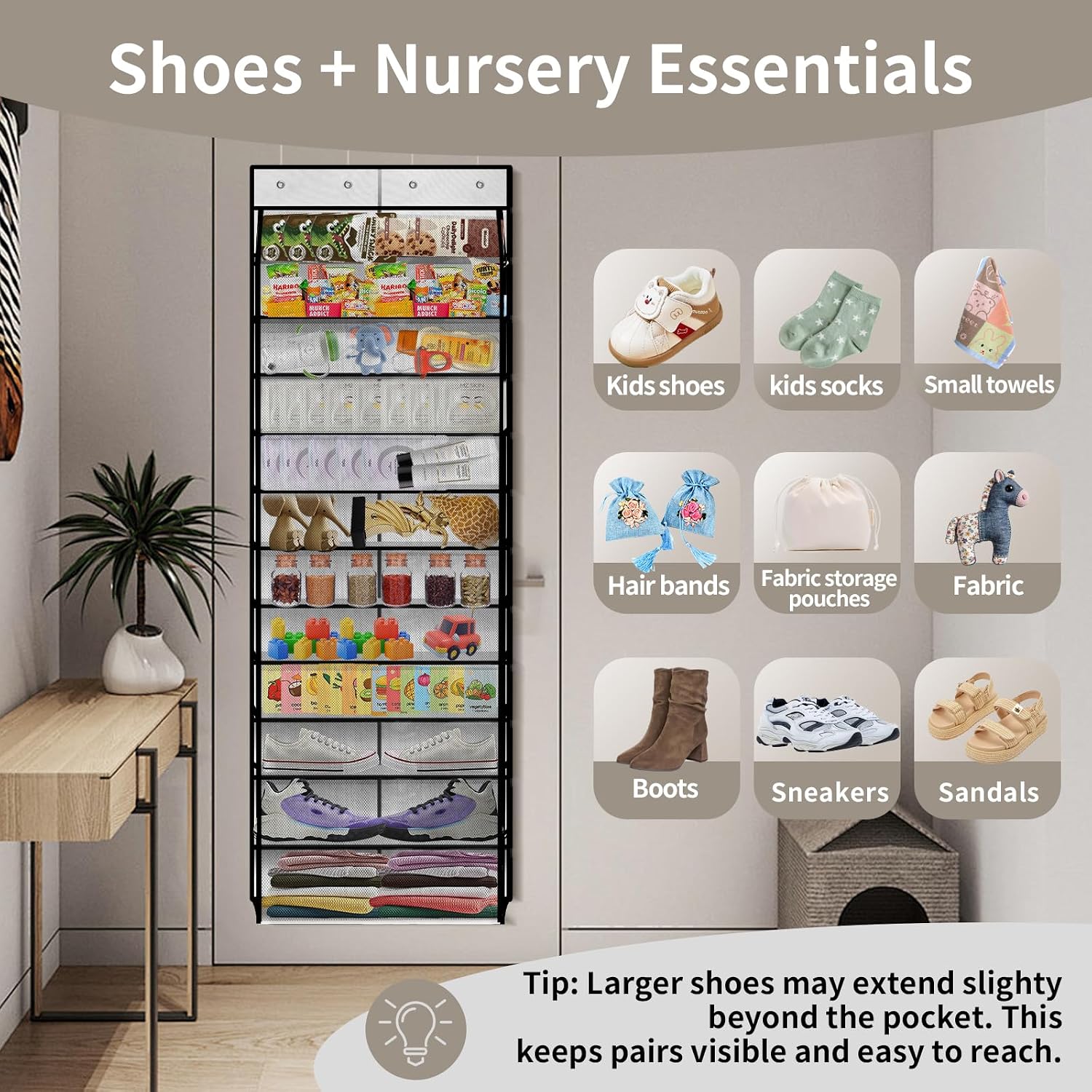 Detalle 2 de PAULONE Over-the-Door Shoe Organizer, 12-Pocket