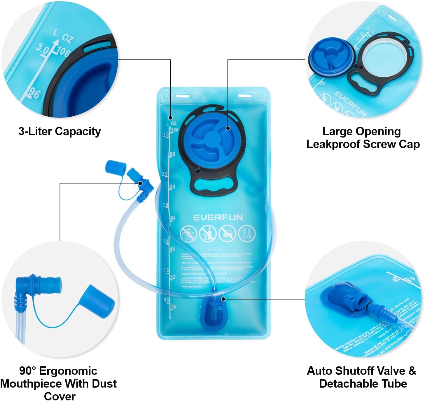 Thumbnail 5 de Everfun Hydration Backpack 18L with 2L/3L Water Bladder (Insulated Day Hydropack)