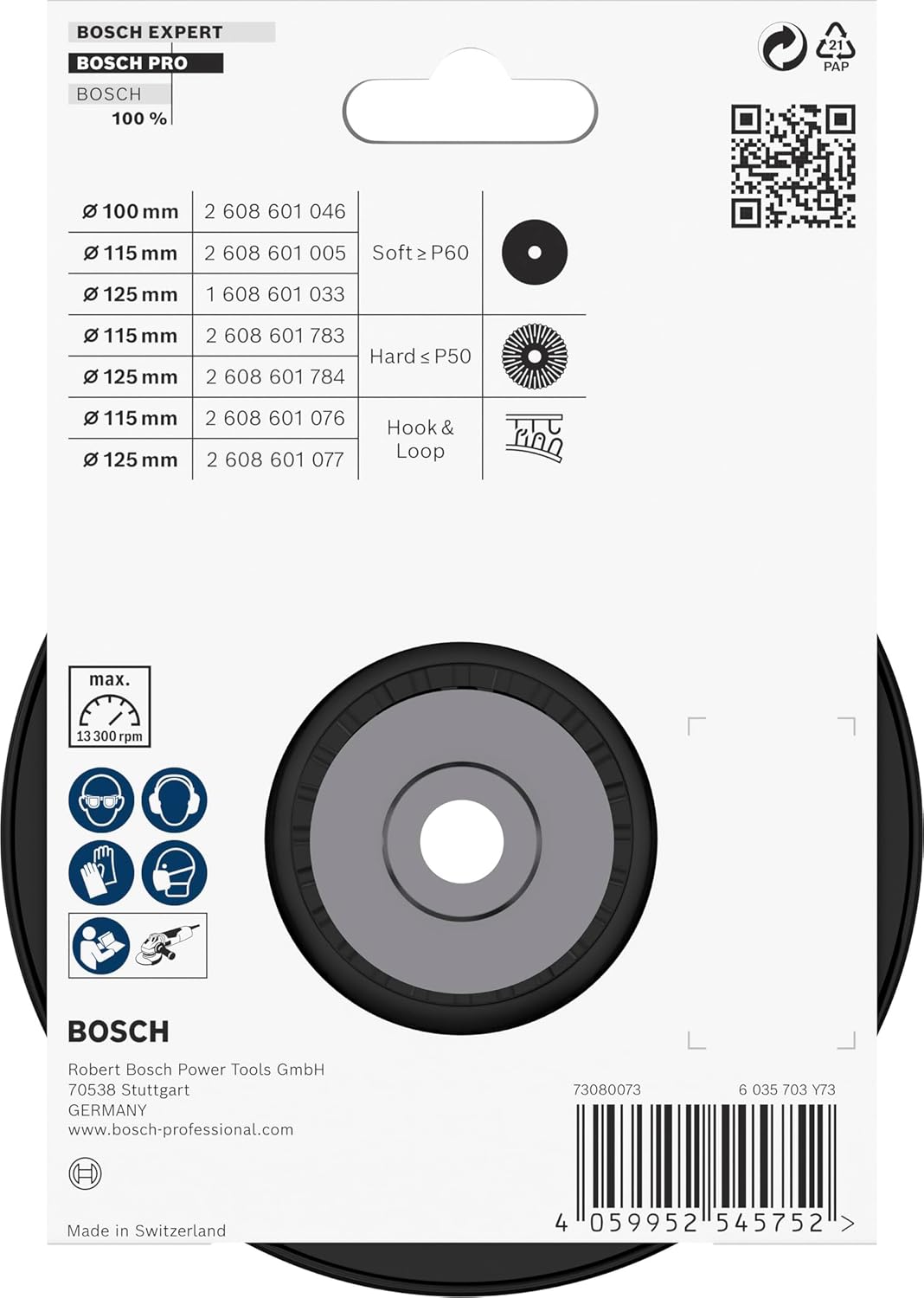 Thumbnail 2 de Bosch 2608601783 – Schleifer-Platte 115 mm, Hart (Duro)