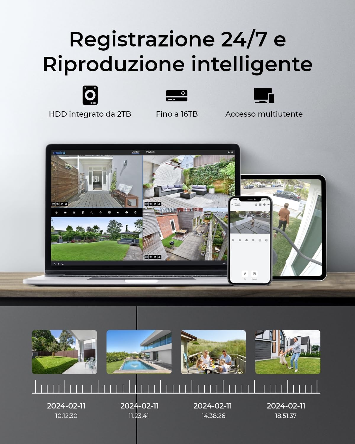Detalle de Reolink RLK8-800PT4: Kit Videosorveglianza 4K PoE per Esterno con Tracciamento Automatico e NVR 8CH