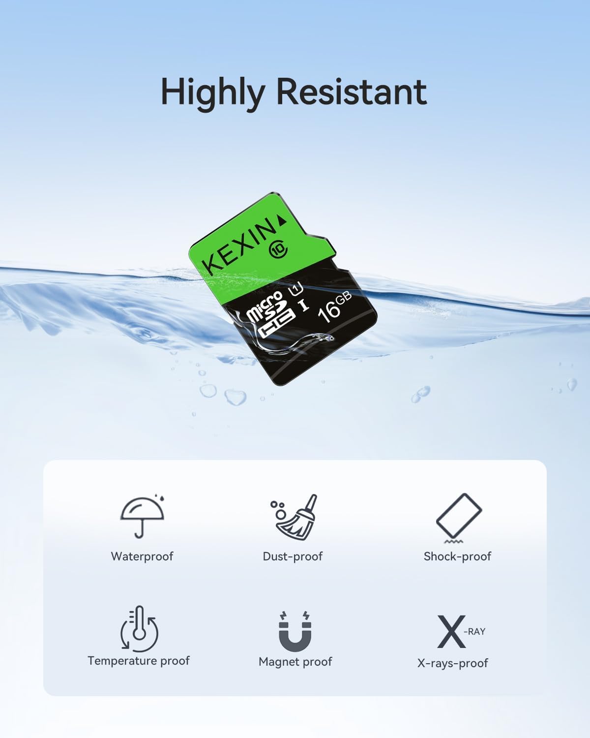 Detalle 2 de KEXIN 16GB Micro SD Card | MicroSDHC UHS-I Class 10 A1 U1 – Durable, compact memory for everyday devices
