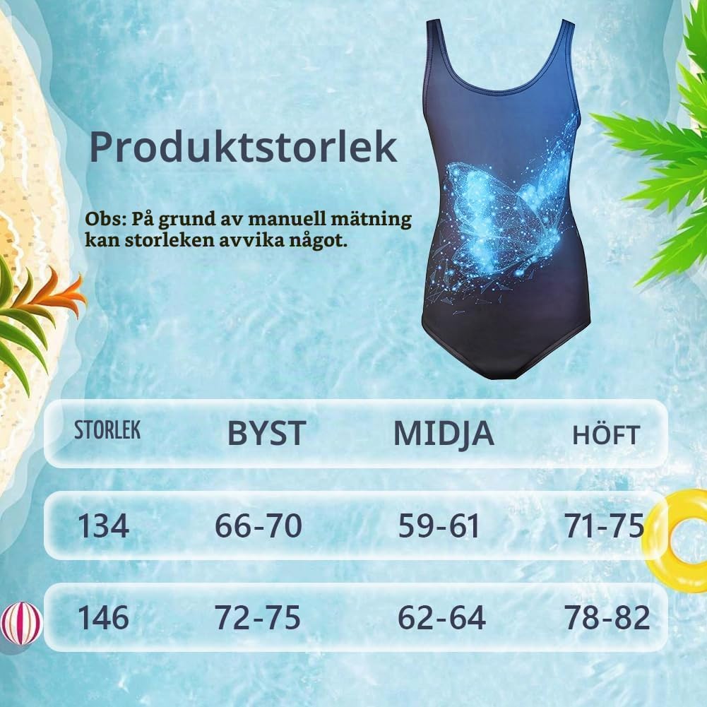 Detalle de OSDUE flickbaddräkt i ett stycke, 80 % nylon och 20 % elastan