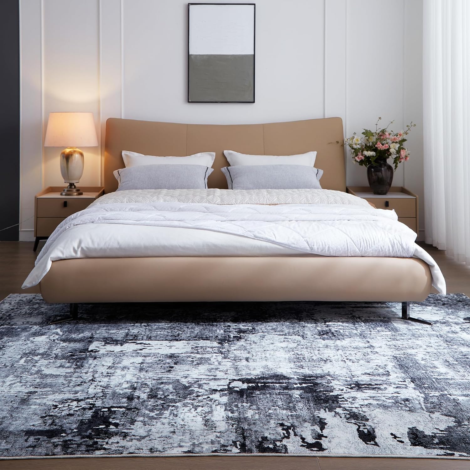 Thumbnail 2 de Rugcomf 9x12 Washable Boho Rug — Non‑Slip, Grey 🏠