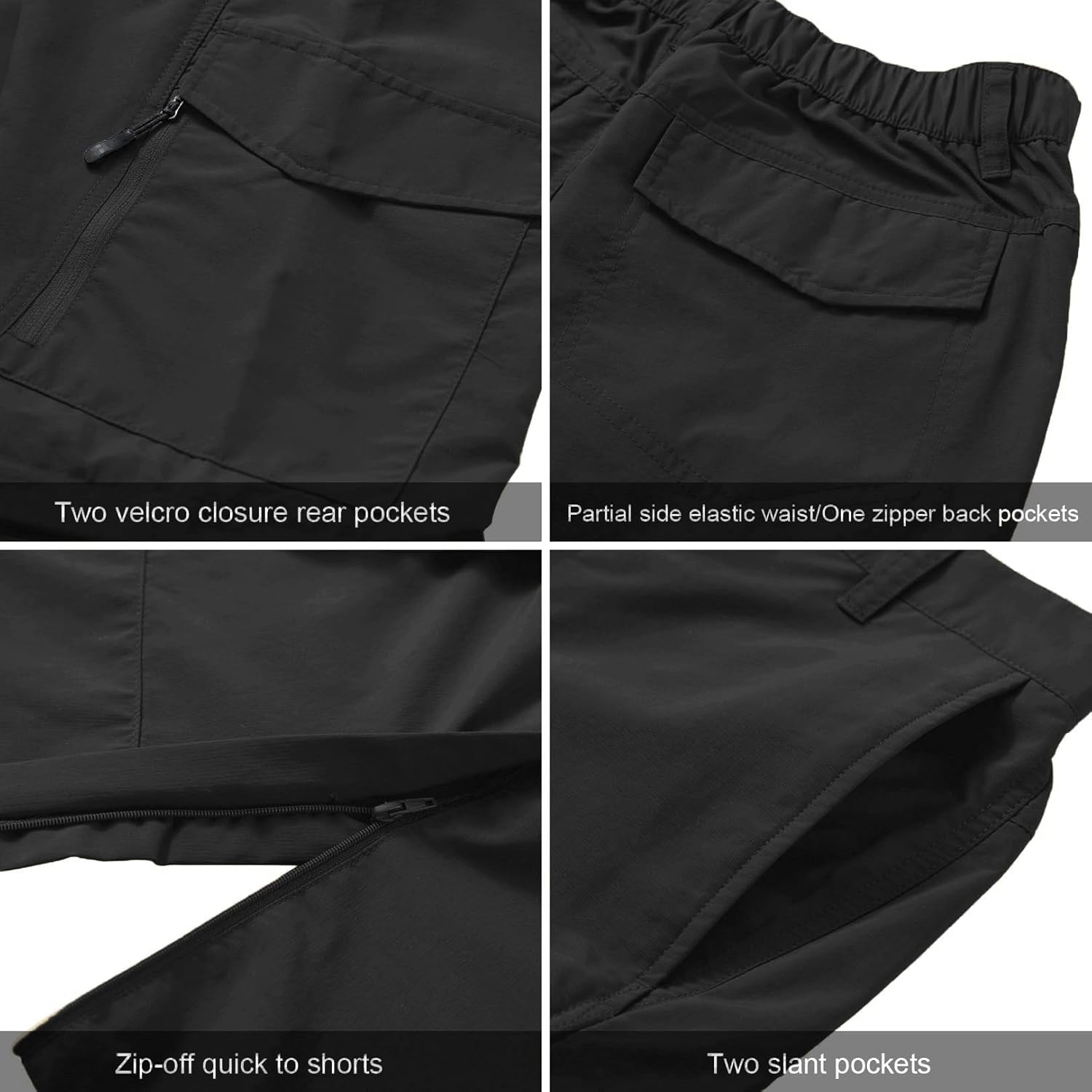 Thumbnail 3 de Jessie Kidden Hiking Trousers for Men | Quick Dry Convertible Lightweight, Breathable & Water-Repellent Cargo Pants