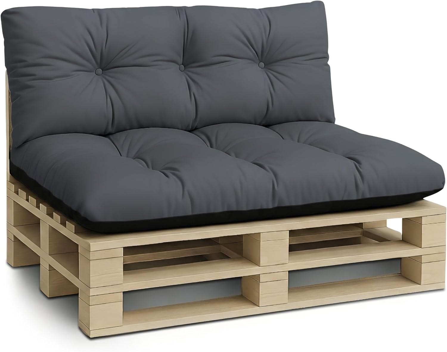 Thumbnail 6 de Amazinggirl Palettenkissen Outdoor Kissen 7er-Set – Palettenkissen für Europaletten 120x80 cm, Hellgrau