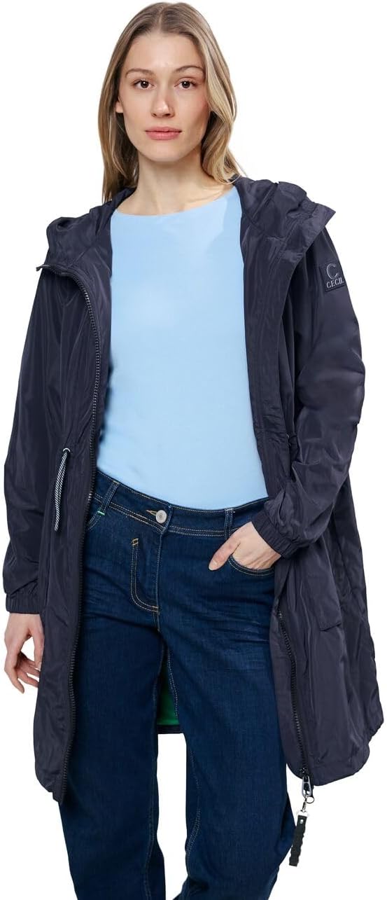 Detalle de Cecil Übergangsmantel mit Kapuze – sportiver, zweireihiger Look für Damen