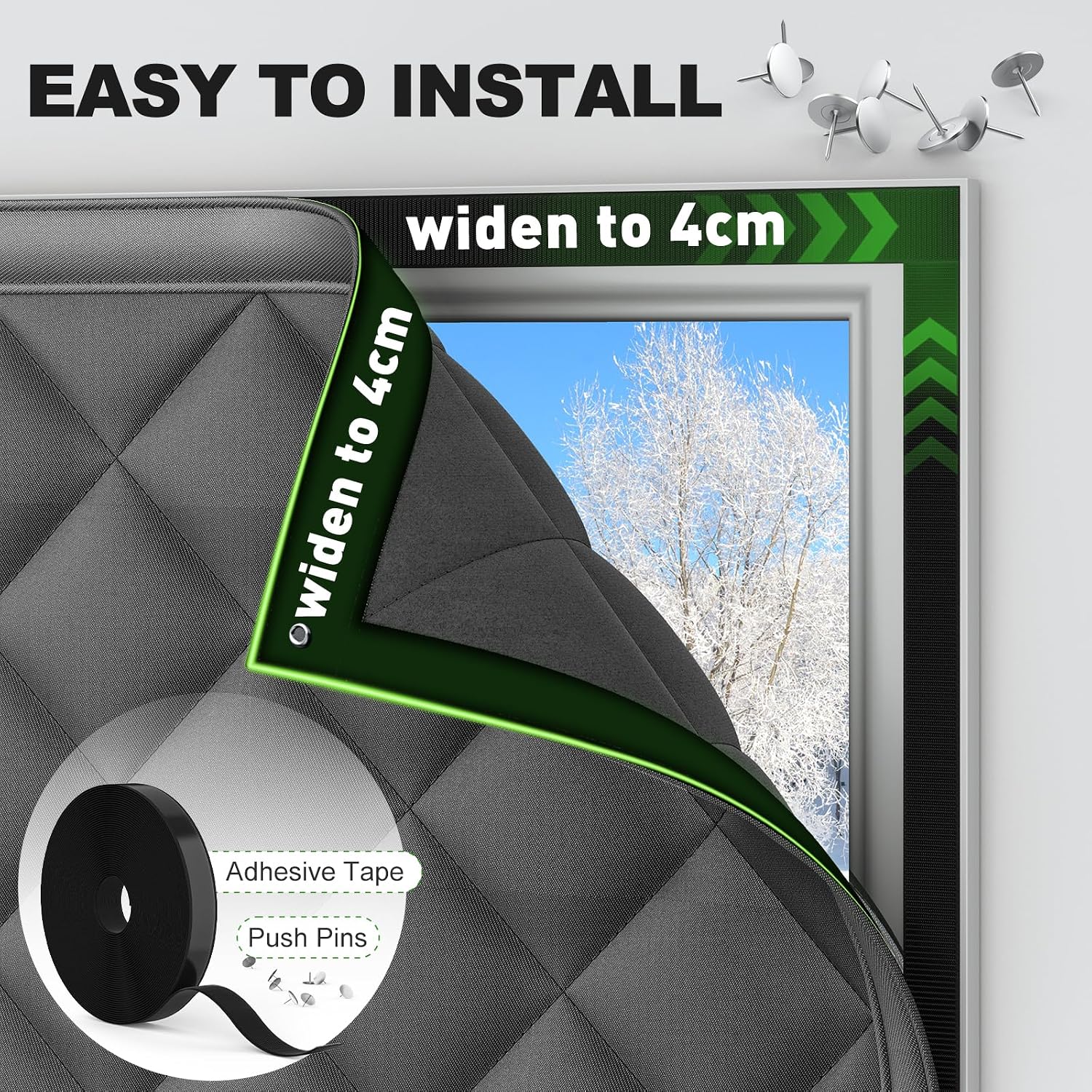 Thumbnail 6 de AGHITG 3660 Thermal Window Insulation Cover, 38 x 62 in. Oxford Fabric
