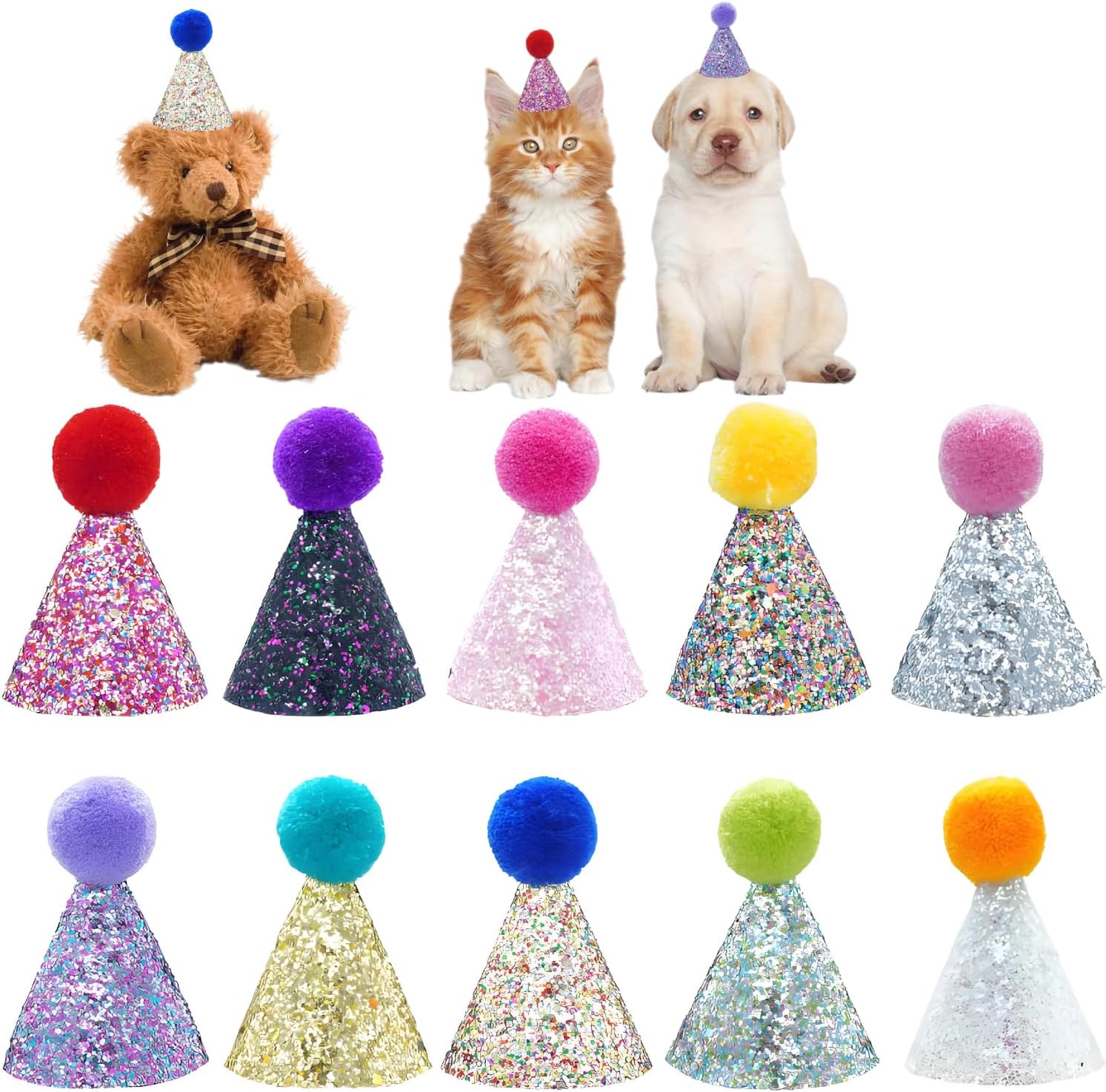 Detalle de BIPY 10 Pack Mini Party Hats for Toy Animals