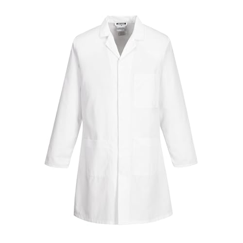 Detalle de Portwest Hygiene & Warehouse Coat à Poches Multiples, Ventilé, Blanc, Medium – Ref 2852MED