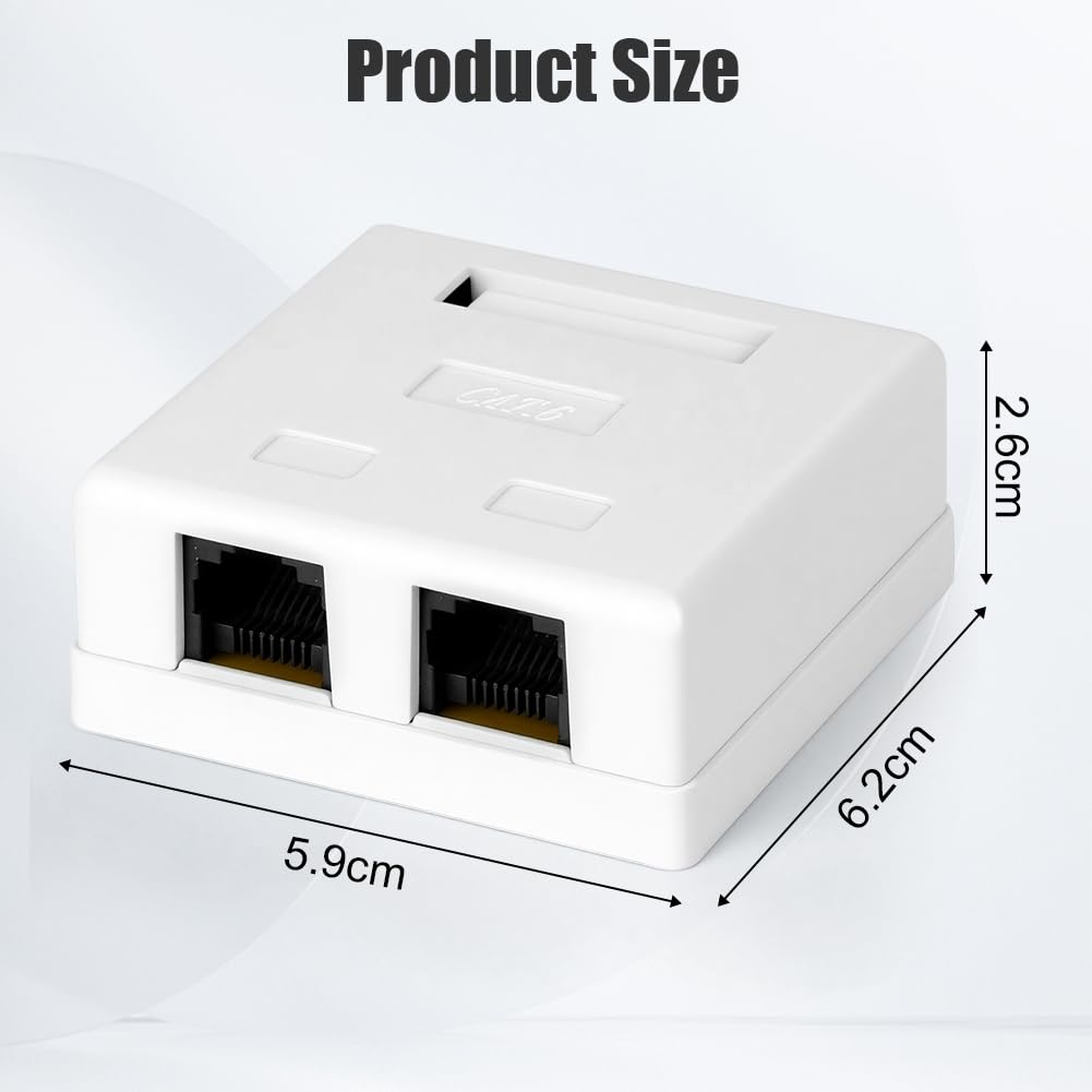 Detalle 2 de AOOSU Prise Réseau CAT 6A 2x RJ45 Blindé