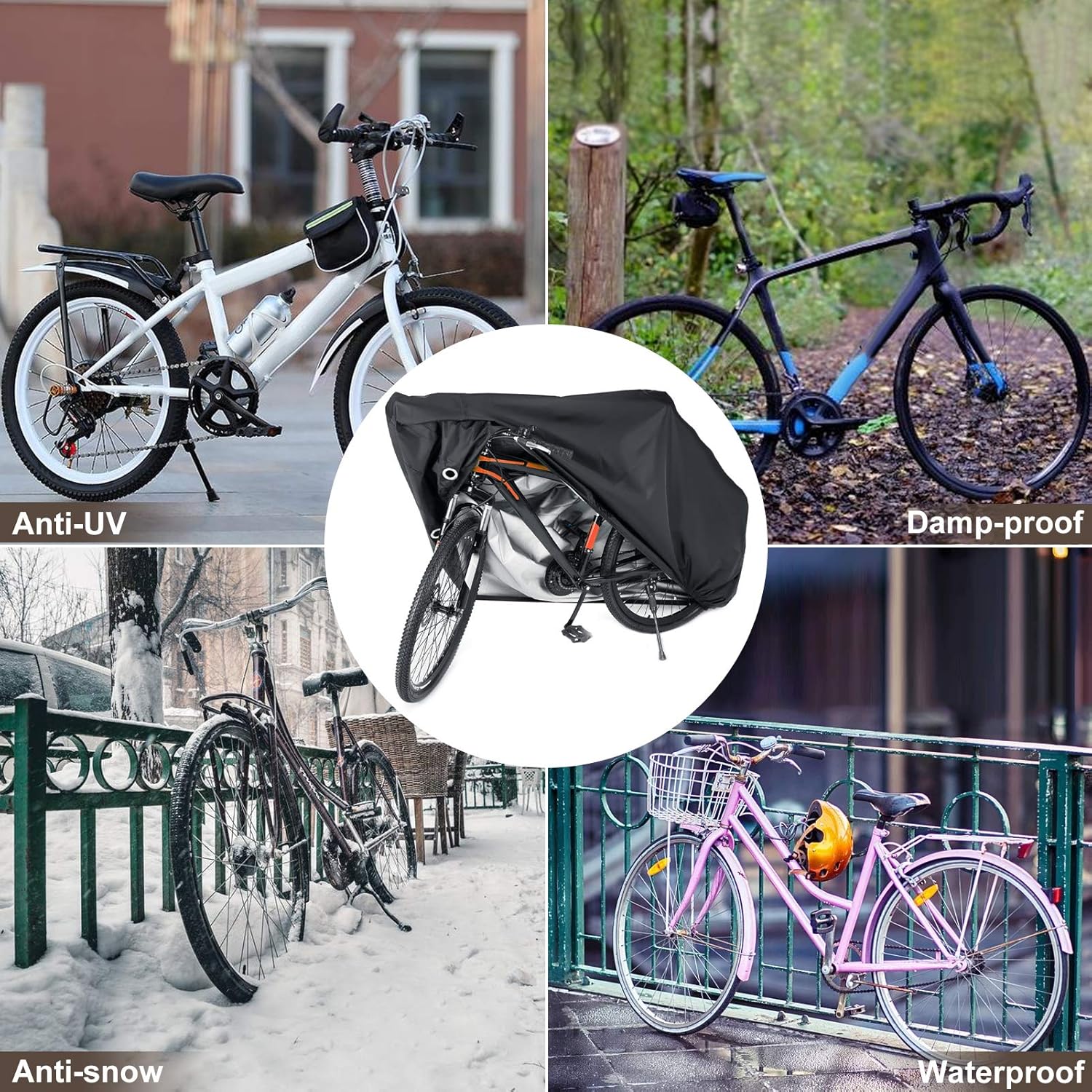 Detalle de Housse de Vélo Elezenioc 190T Nylon – Protection extérieure pour 2 vélos jusqu’à 29