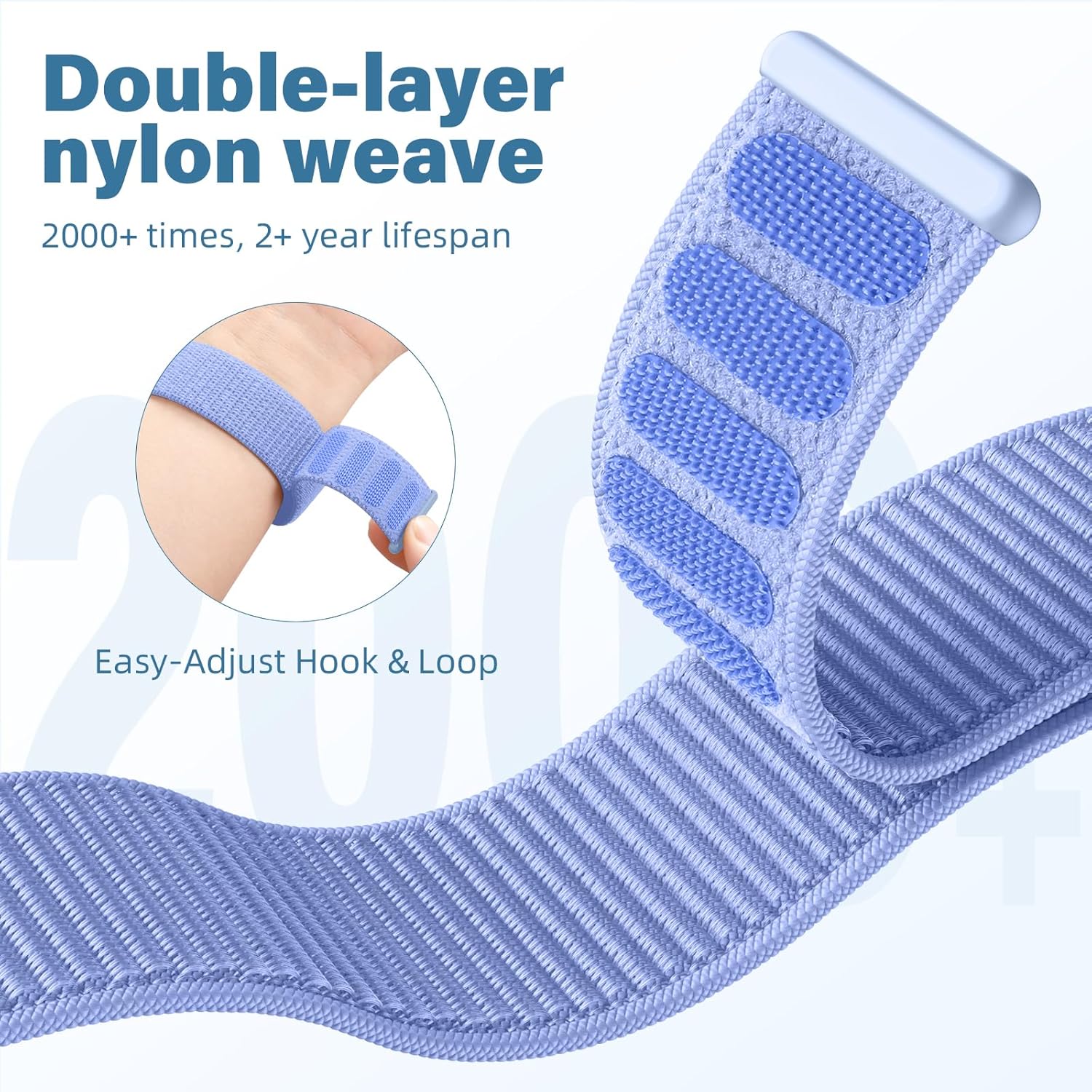 Thumbnail 2 de Netolo Sport Loop Band for Apple Watch (Soft Nylon, Light Blue) – Compatible with 44mm to 49mm sizes
