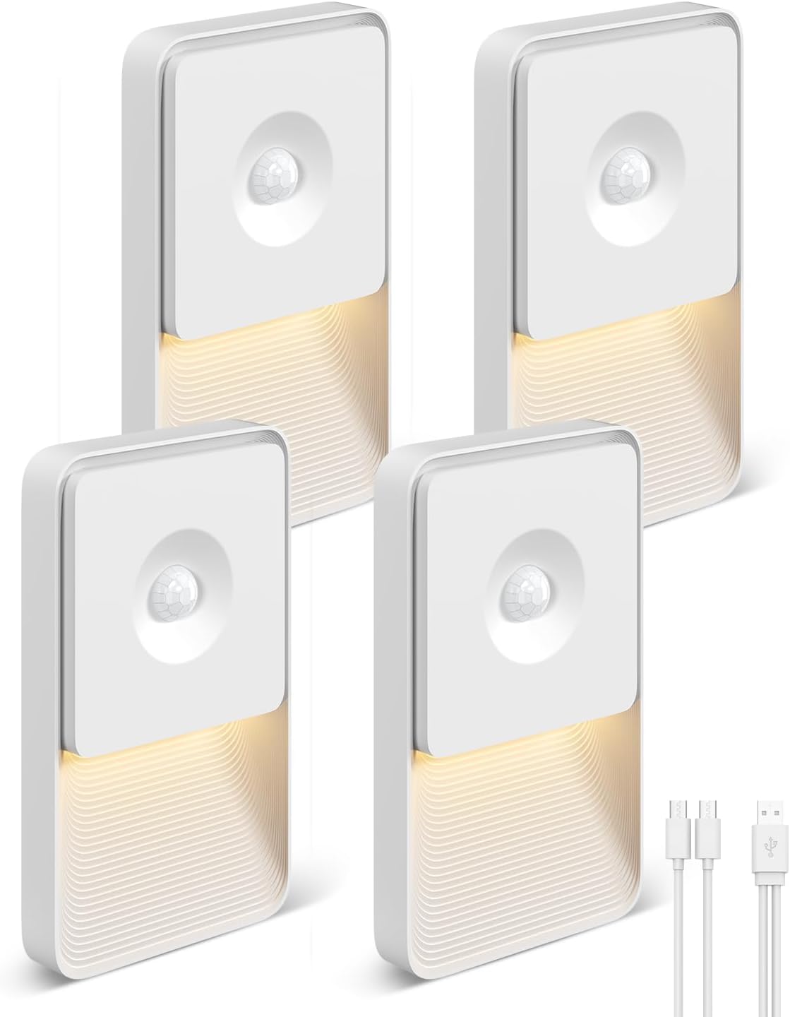 Detalle de GOODEA GDNL004 4-Pack Motion Sensor Night Lights, Rechargeable 3000K LED