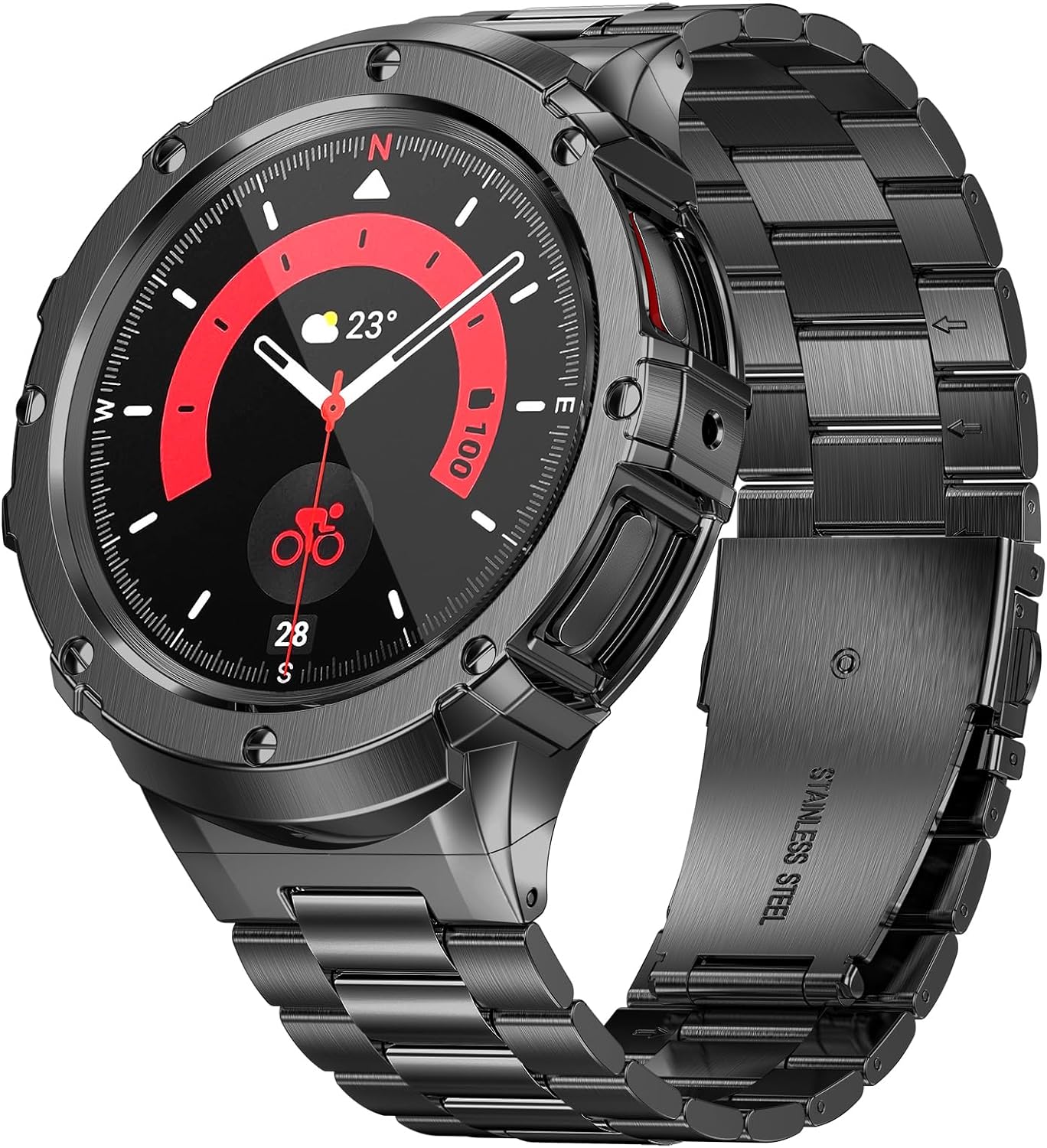 Thumbnail 6 de SUPLINK Metallgehäuse mit Band für Samsung Galaxy Watch 4/5/6 – Edelstahl-Schutzhülle fürs Armband (45 mm/44 mm)