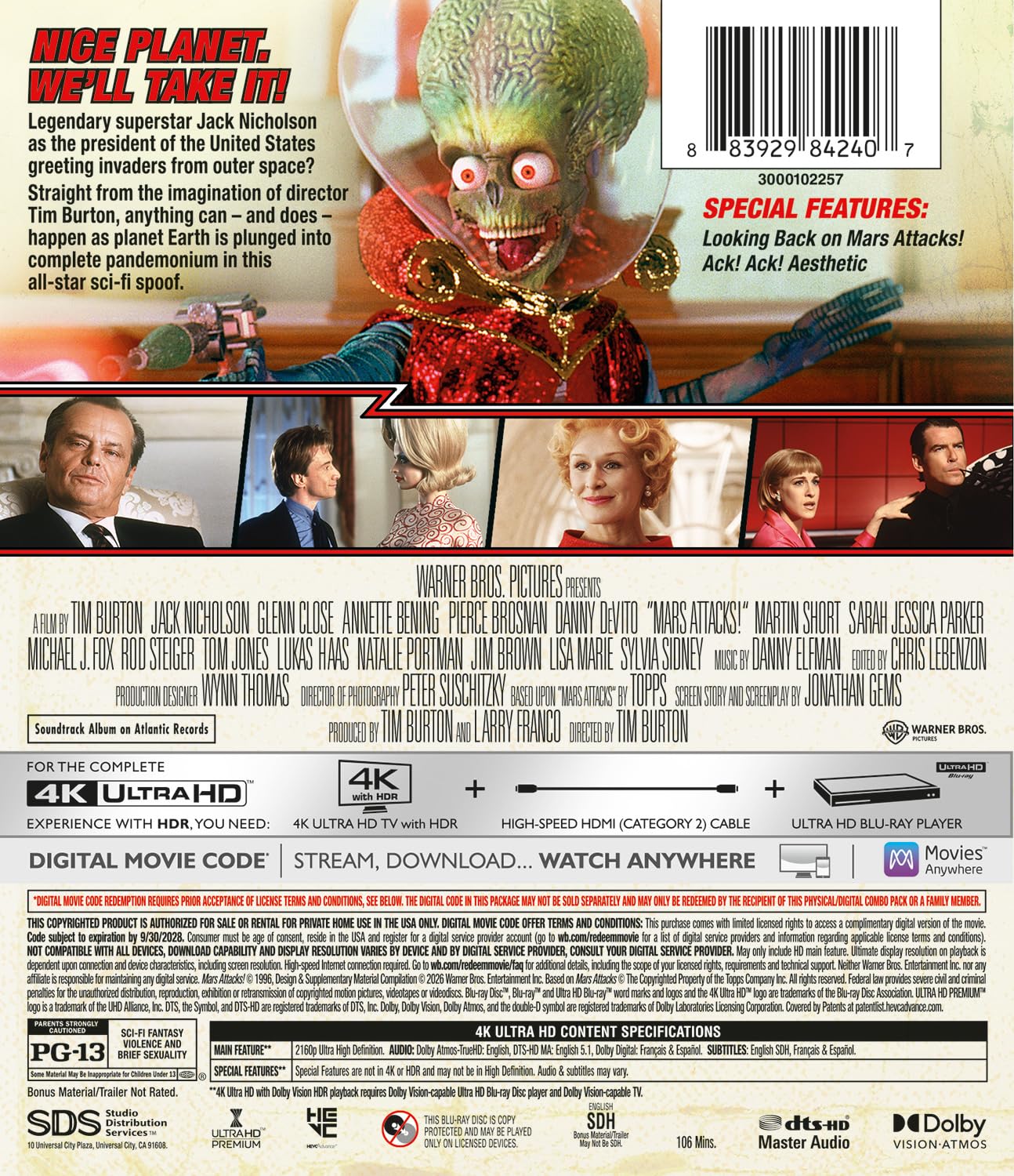 Thumbnail 2 de Mars Attacks! 4K Ultra HD + Digital (WB)