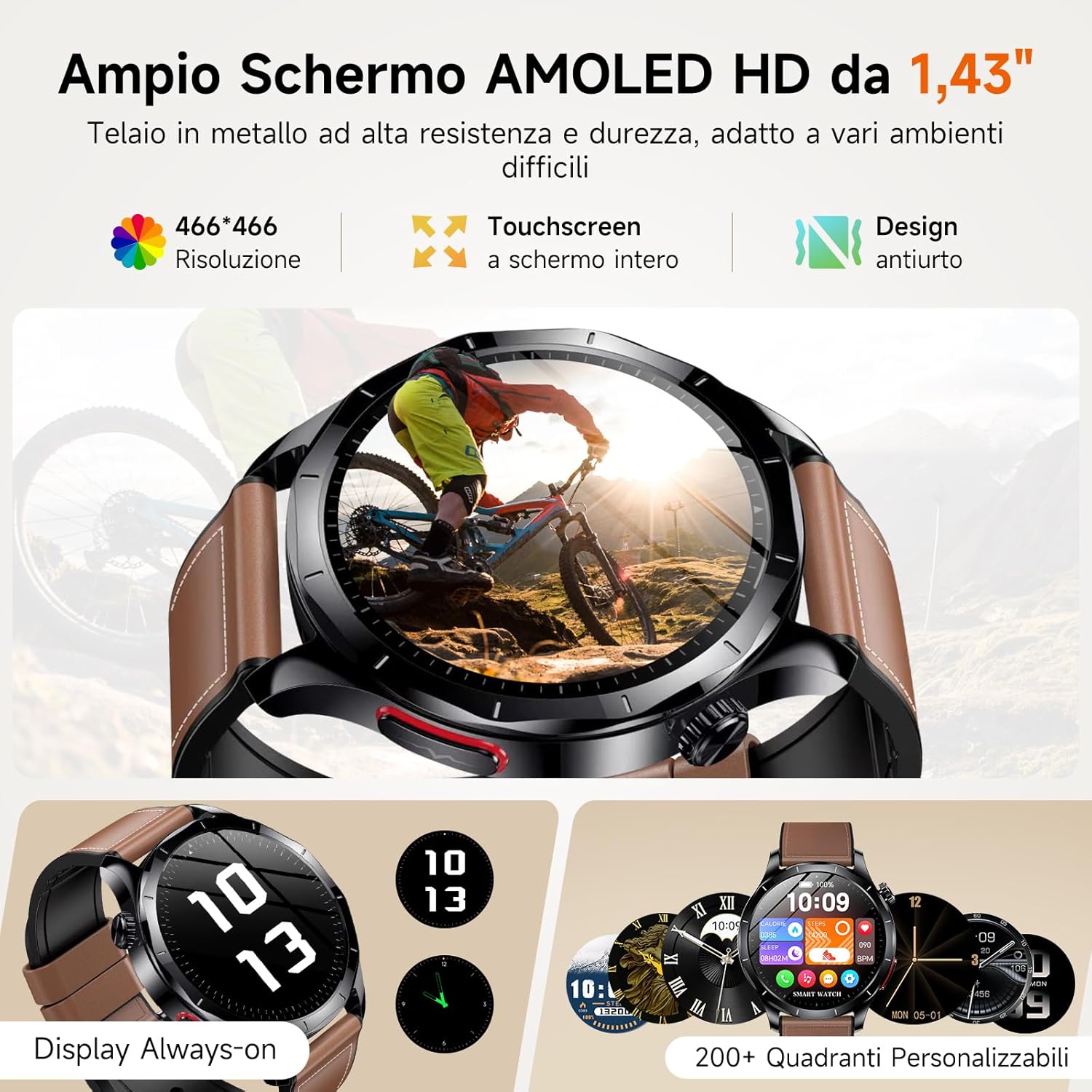 Thumbnail 5 de Lgnitek 2026 Smartwatch da Uomo con ECG/HRV/BMI/Acido Urico/Lipidi – Display AMOLED 1,43" e IP68