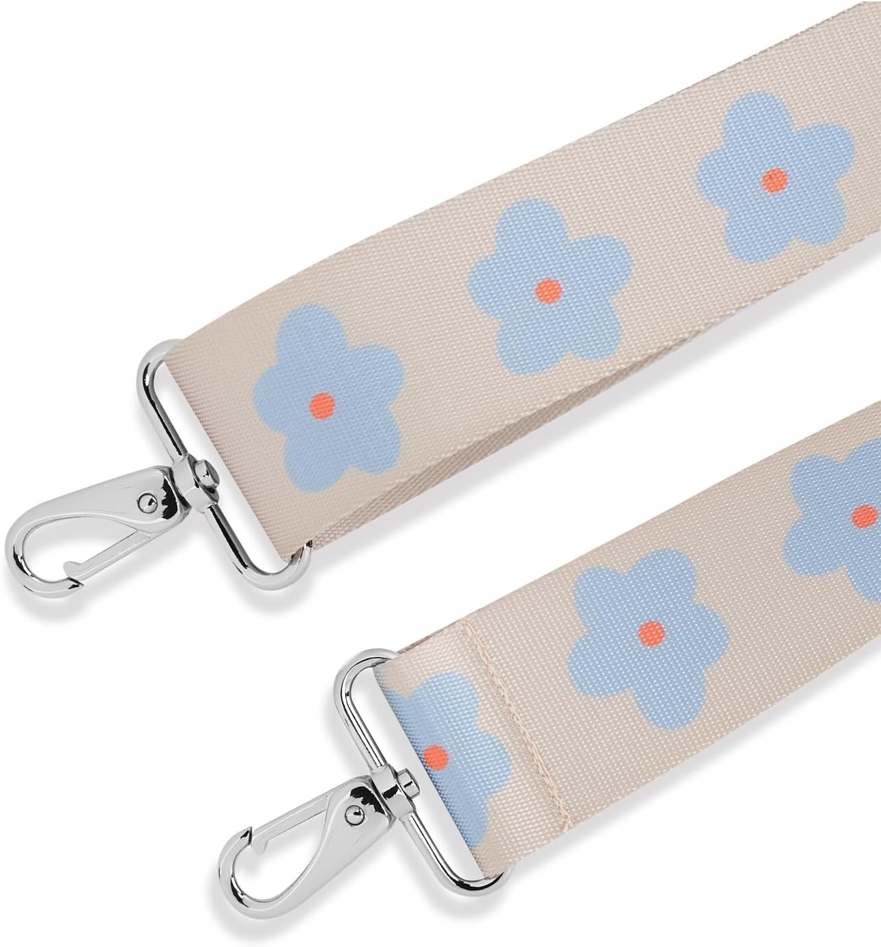 Detalle 2 de Expatrié bandoulière pour sac Jeanne Fleurs Bleu : sangle interchangeable, amovible et réglable