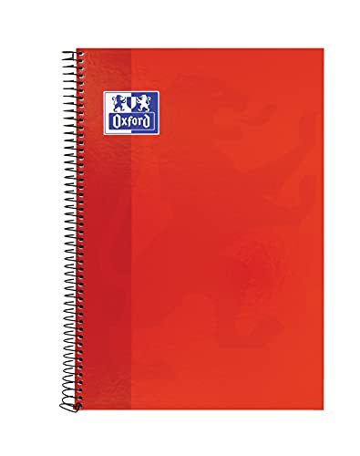 Detalle de Oxford Cuadernos A4 con tapa extradura (pack 5) – cuadrícula 4x4, 80 hojas cada uno, colores vivos