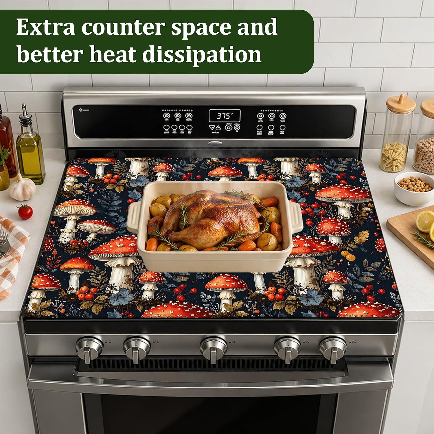 Thumbnail 5 de Qvvhorx QVV-SC-123 Electric Stove Top Cover, 28.5 x 20.5-Inch Natural Rubber