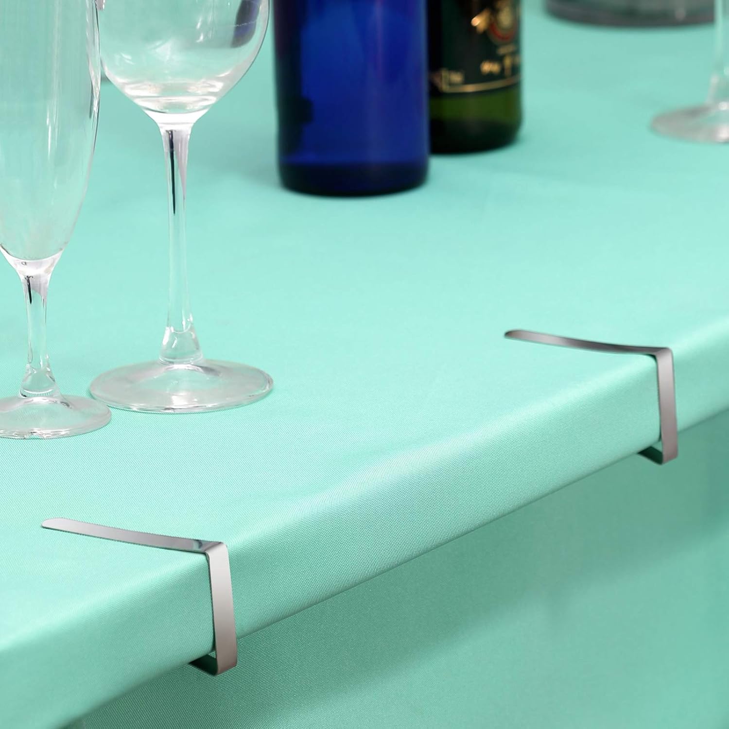 Detalle de Ponure 12-Pack Tablecloth Clips (Stainless Steel) for Picnic Tables, Weddings, and Buffets