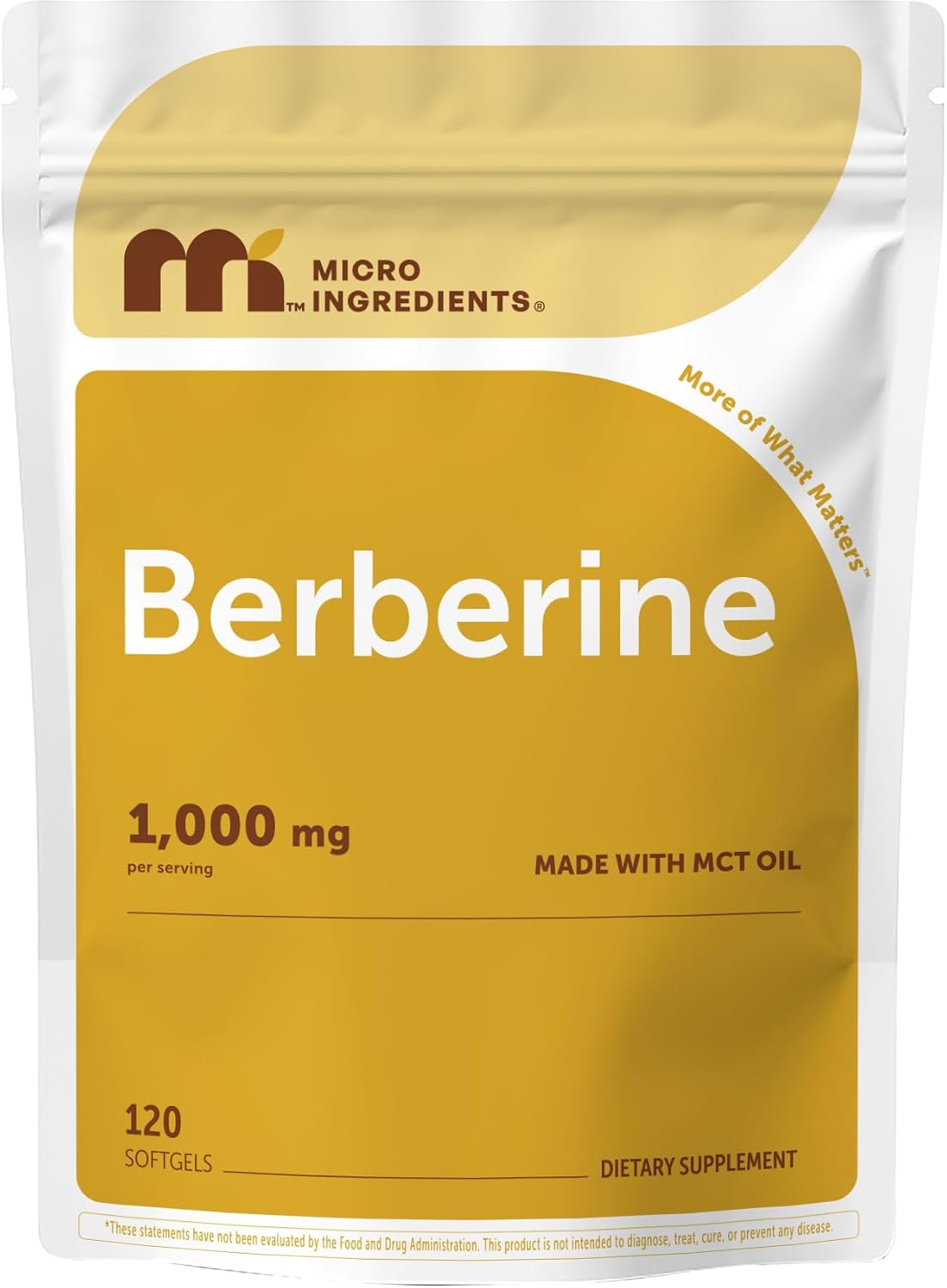 Detalle de Micro Ingredients Berberine Softgels 1000mg