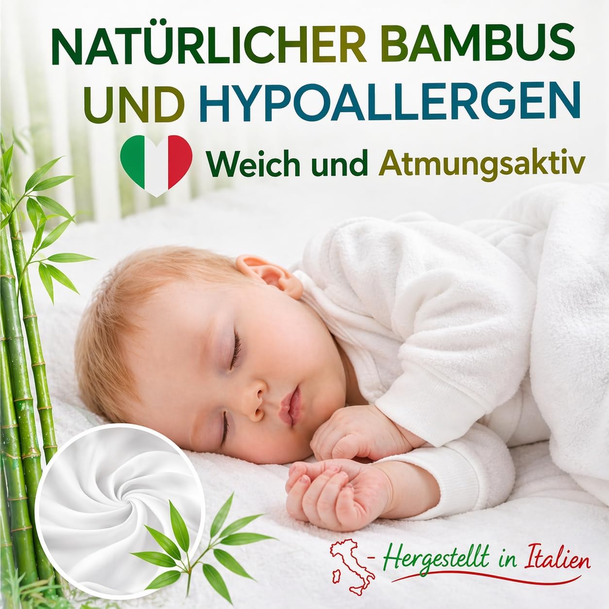 Thumbnail 4 de FlyIdeas wasserdichter Matratzenschoner fürs Babybett 60x120 cm (2er-Set) aus Bambus
