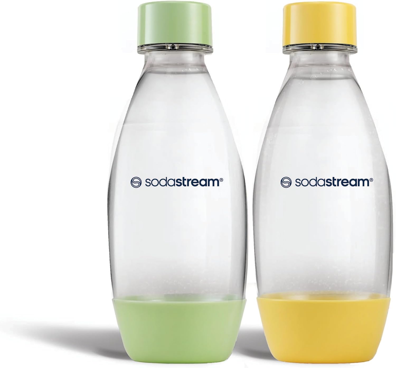 Detalle de Sodastream Fuse – Set di 2 bottiglie da 0,5 L, lavabili in lavastoviglie, Tritan resistente, disponibili in verde mentolato e giallo