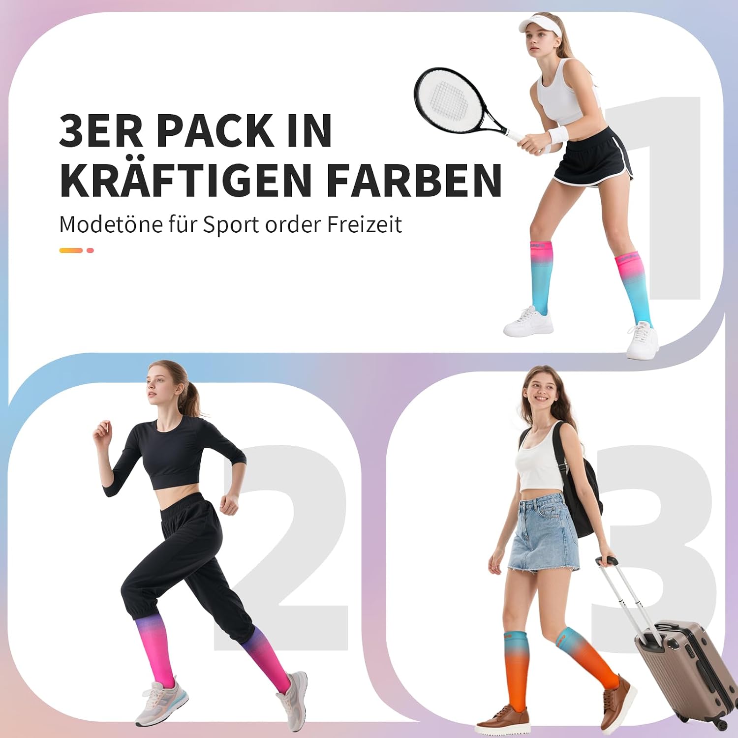 Thumbnail 3 de CAMBIVO Kompressionsstrümpfe Damen 15-20 mmHg 3er Pack
