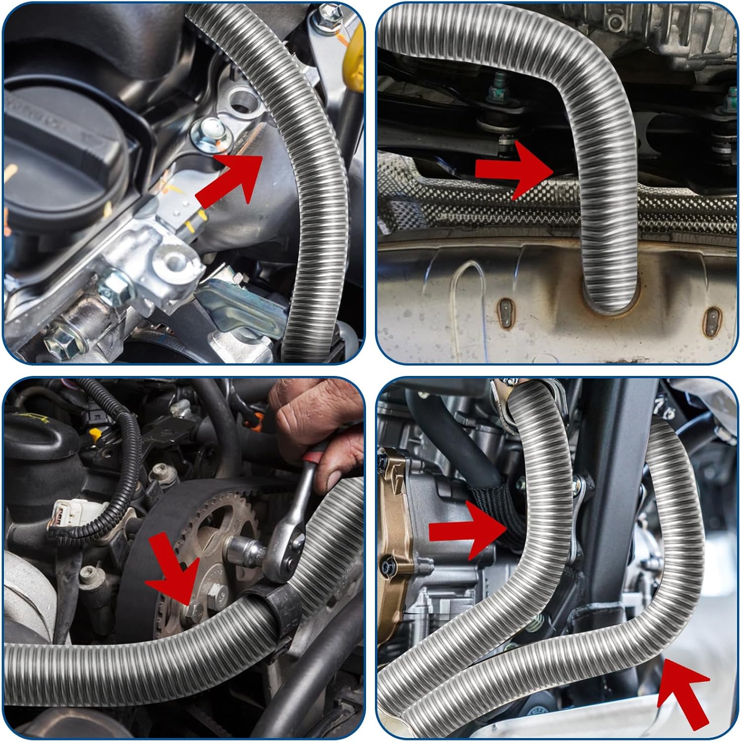 Thumbnail 5 de VEGCOO Abgasrohr Standheizung – 120 cm Edelstahl-Abgasschlauch mit Schalldämpfer und Adapter für Dieselheizung