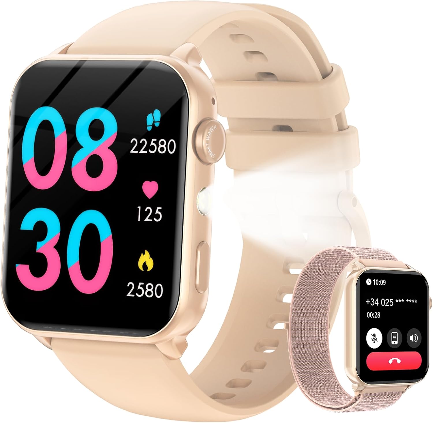 Detalle de Yxtel Montre Connectée Femme – Écran 1,91" HD, autonomie longue durée et suivi santé complet