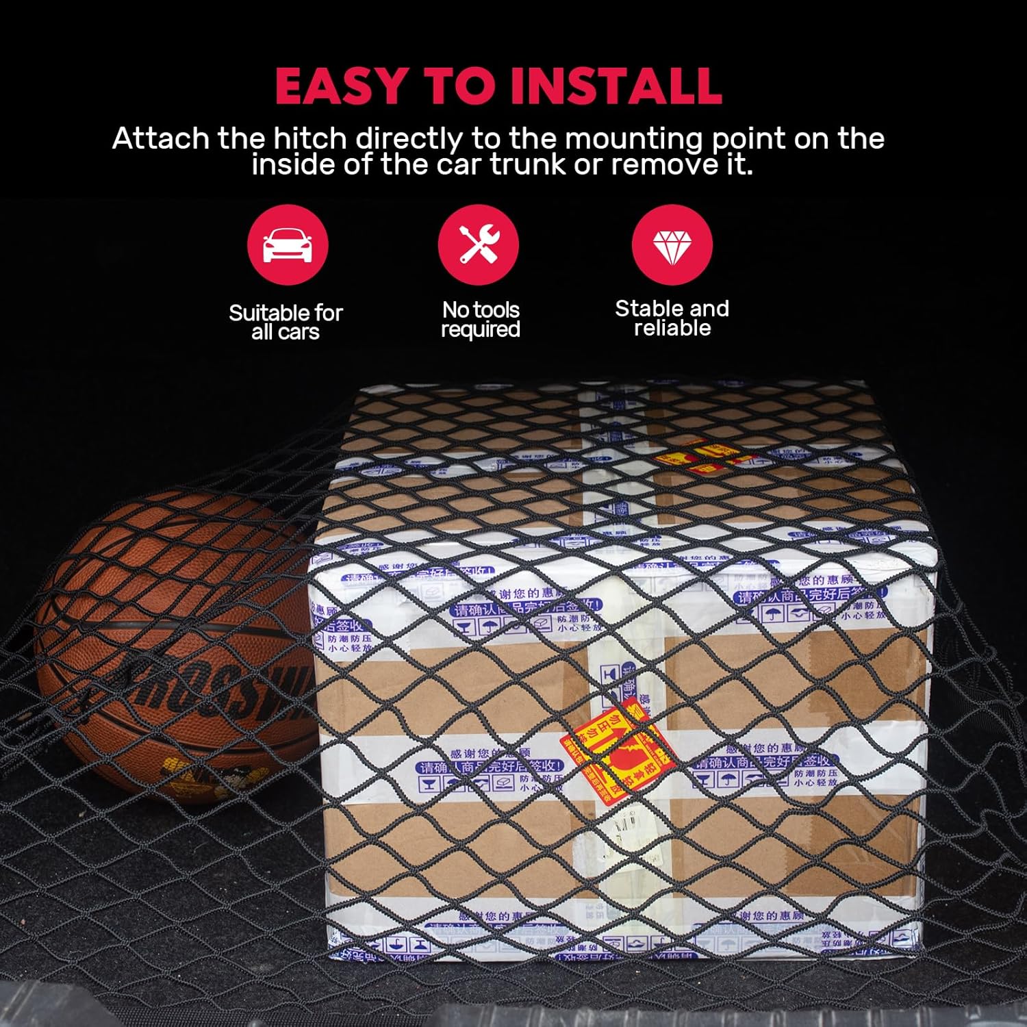 Thumbnail 3 de YOFADCI rete bagagliaio auto elastica 100x60 cm con 4 ganci