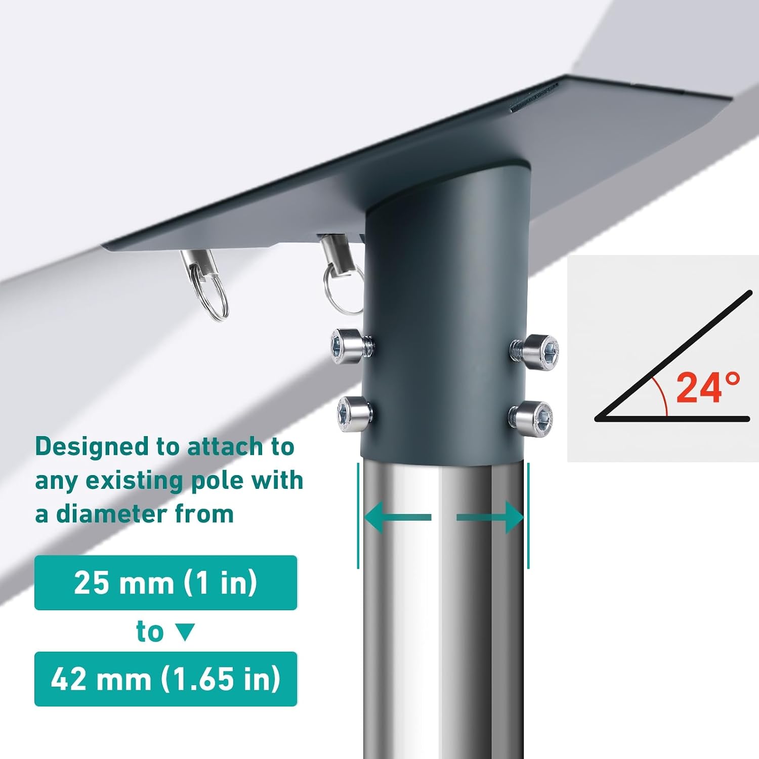 Detalle 2 de MLUPODY Starlink Gen 3 Pipe Adapter 25–42mm 📡