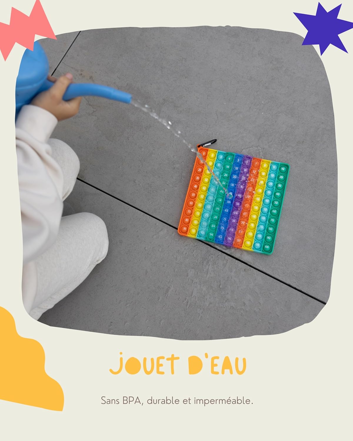 Detalle de Valino PopIt 2 en 1 : planche de multiplication et jeu Montessori en silicone (1 à 100)