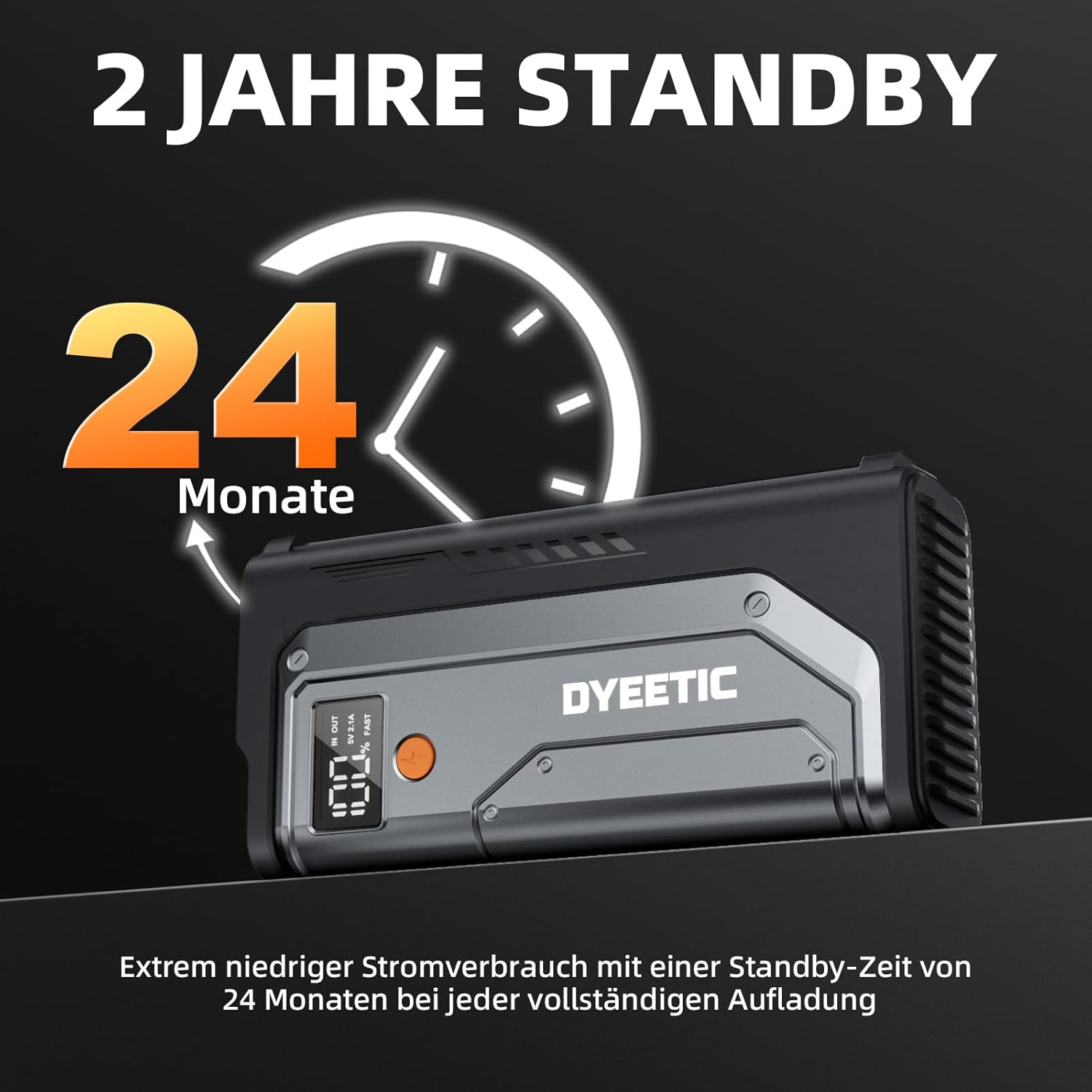 Detalle de DYEETIC D16 Starthilfe Powerbank – 7000A Backup für 12V Fahrzeuge