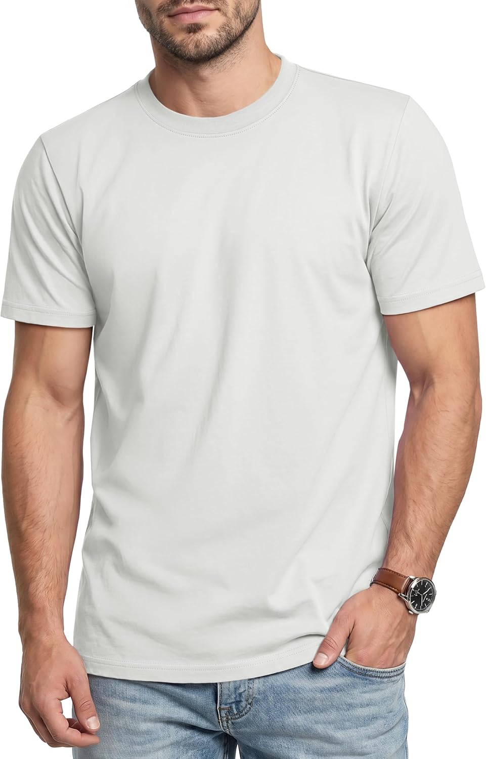 Thumbnail 6 de Cavva Men's Short Sleeve Cotton T-Shirt – Breathable, Everyday Classic
