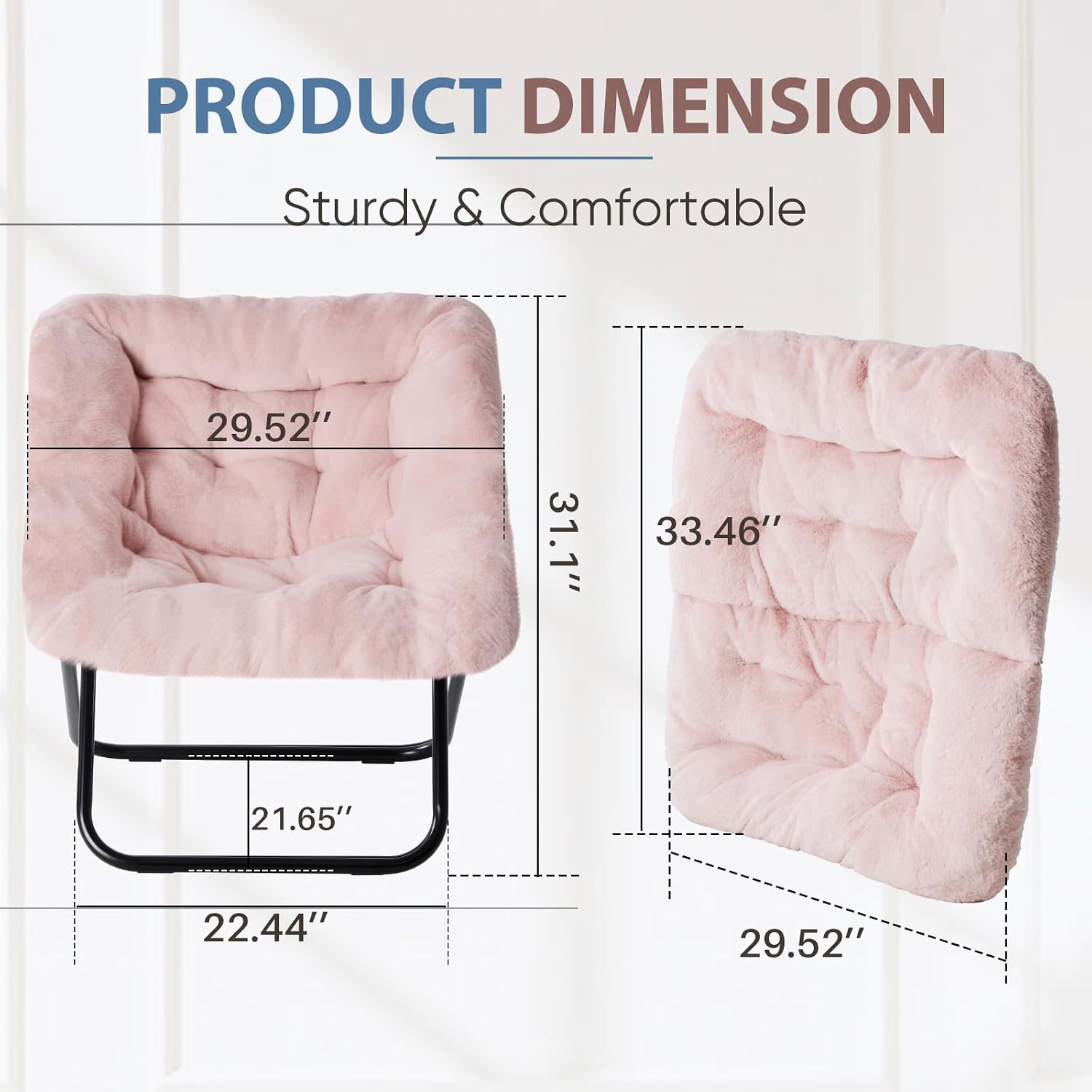 Detalle 2 de DUMOS Faux Fur Saucer Chair, Pink
