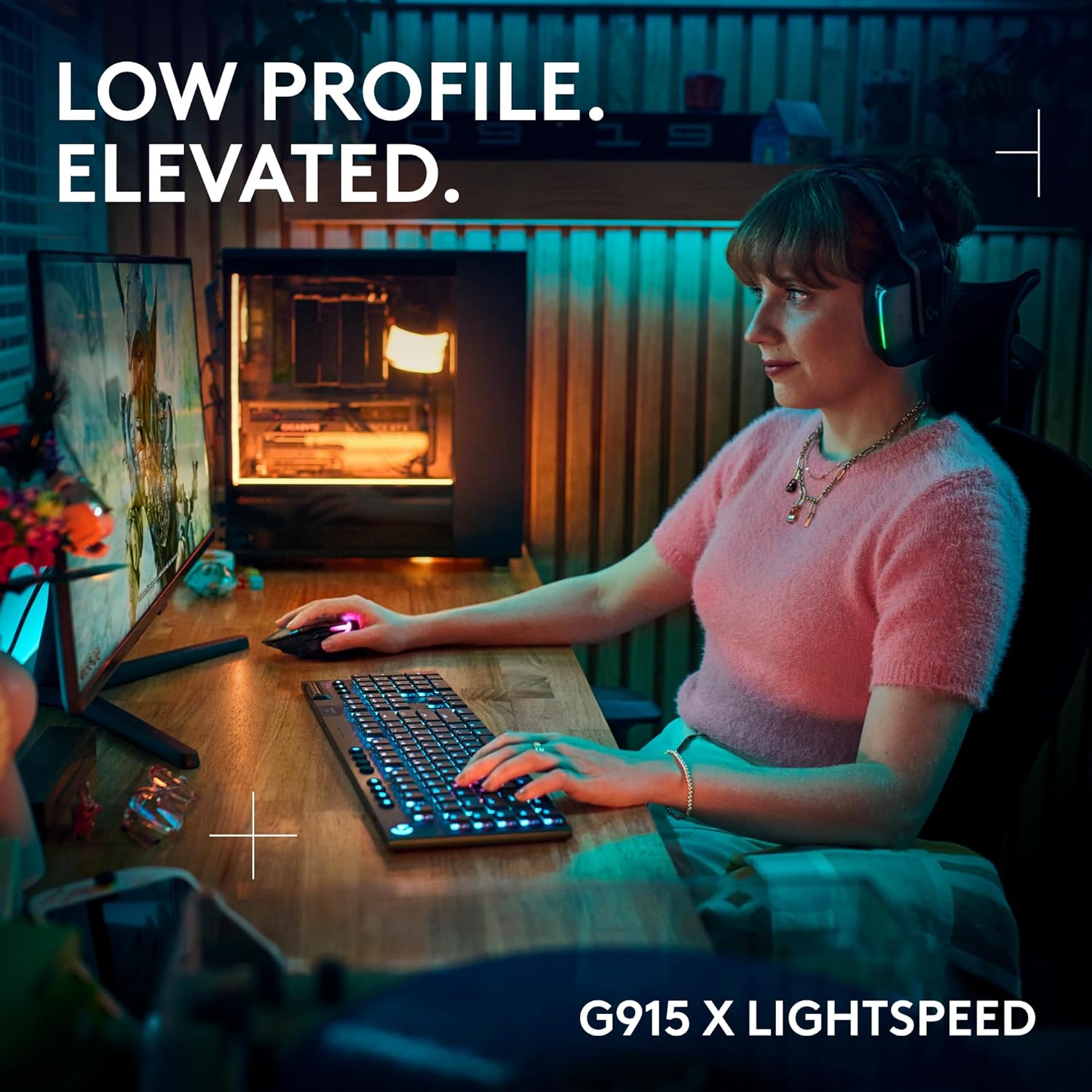 Thumbnail 1 de Logitech G915 X LIGHTSPEED Low-Profile Wireless Gaming Keyboard (UK) with GL Brown Switches