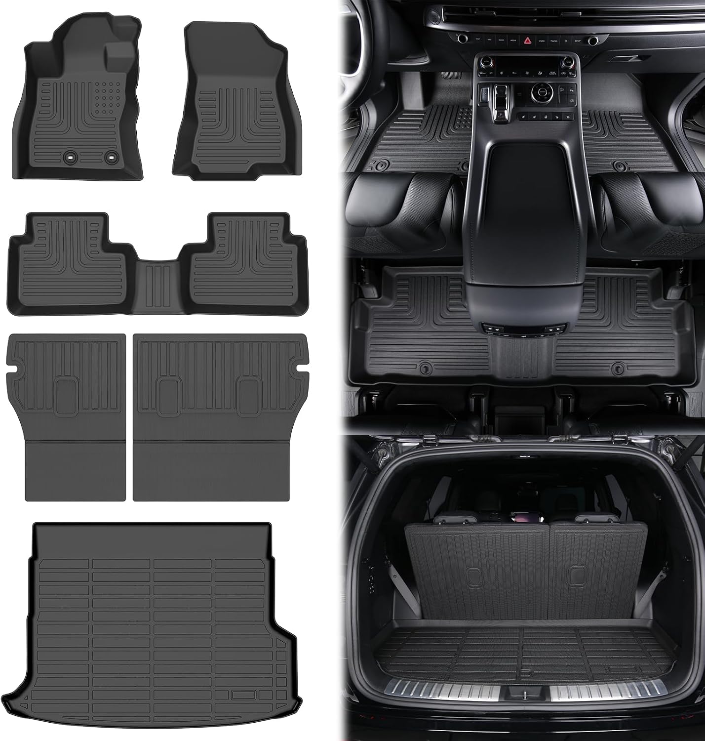 Detalle de ANKATA Subaru Forester Hybrid Floor Mats, TPE All-Weather Cargo Liner, 2025–2026