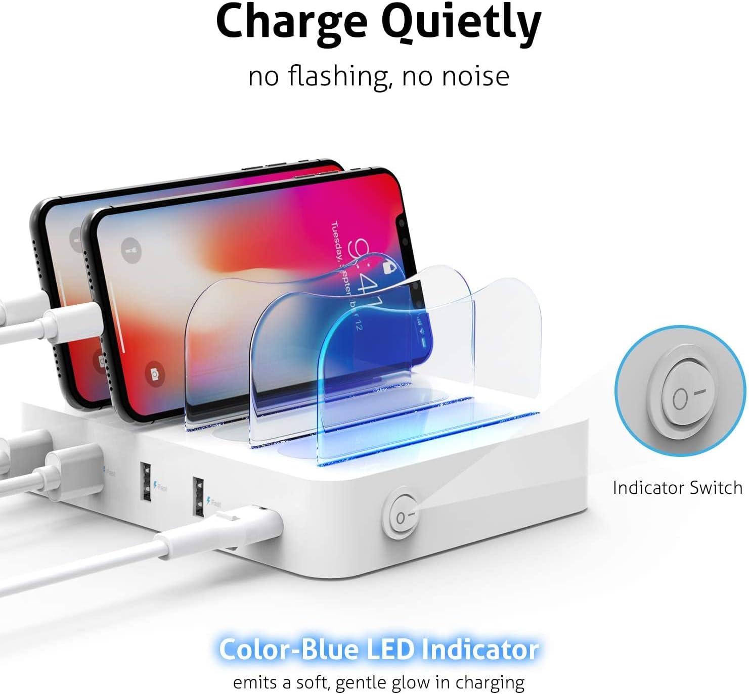 Thumbnail 2 de SOOPII 4-Port Charging Station with 4 Cables for Phones, Tablets & More (compact travel-ready charger)