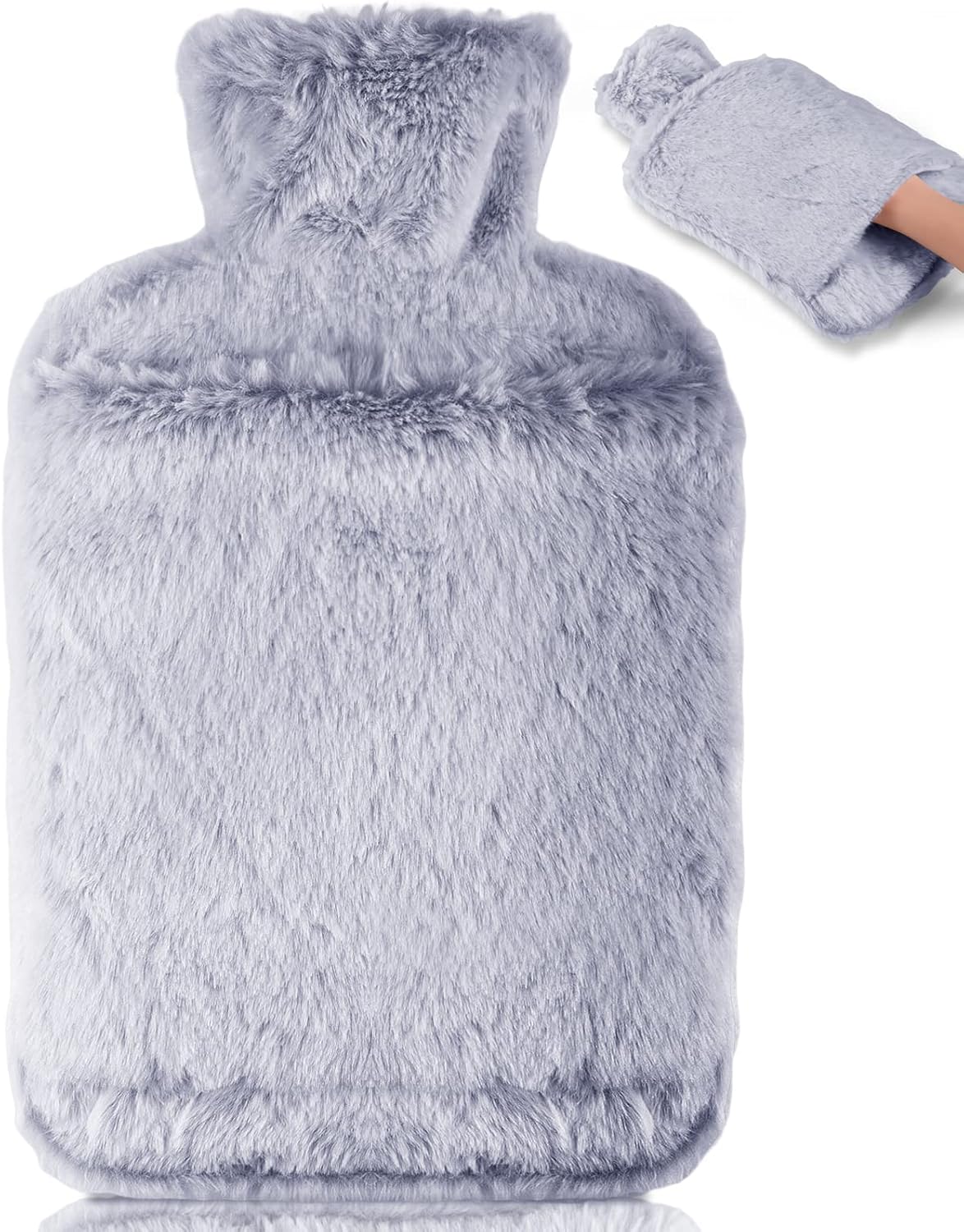 BOLEi Wärmflasche mit Weichem Bezug – 2L Auslaufsicher, dunkles Blau