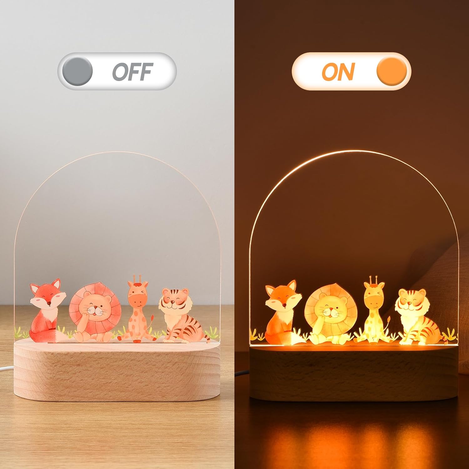 Detalle de OTraki Night Light Kids – Personalised LED Night Light for Children with DIY Erasable Panel