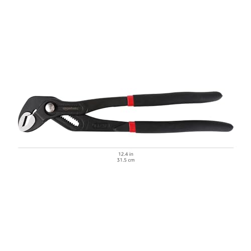 Detalle 2 de Pince à pompe à eau à dégagement rapide Amazon Basics – mors coulissant rainuré 12 po, noir