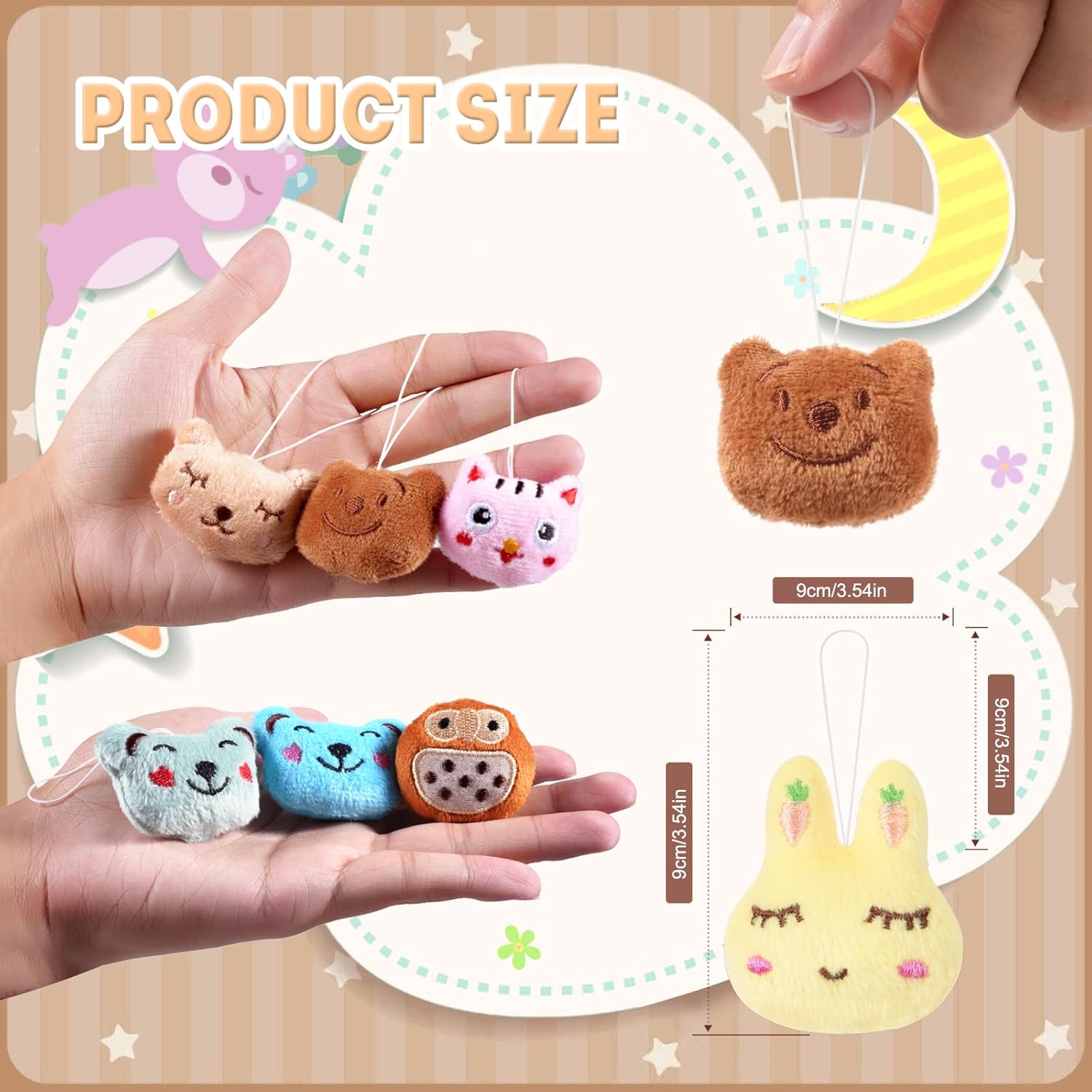 Thumbnail 2 de VISATOR 50er Set Schlüsselanhänger Kuscheltier (Mini-Plüschtiere) als Mitgebsel für Claw-Maschinen & Kinderfeiern