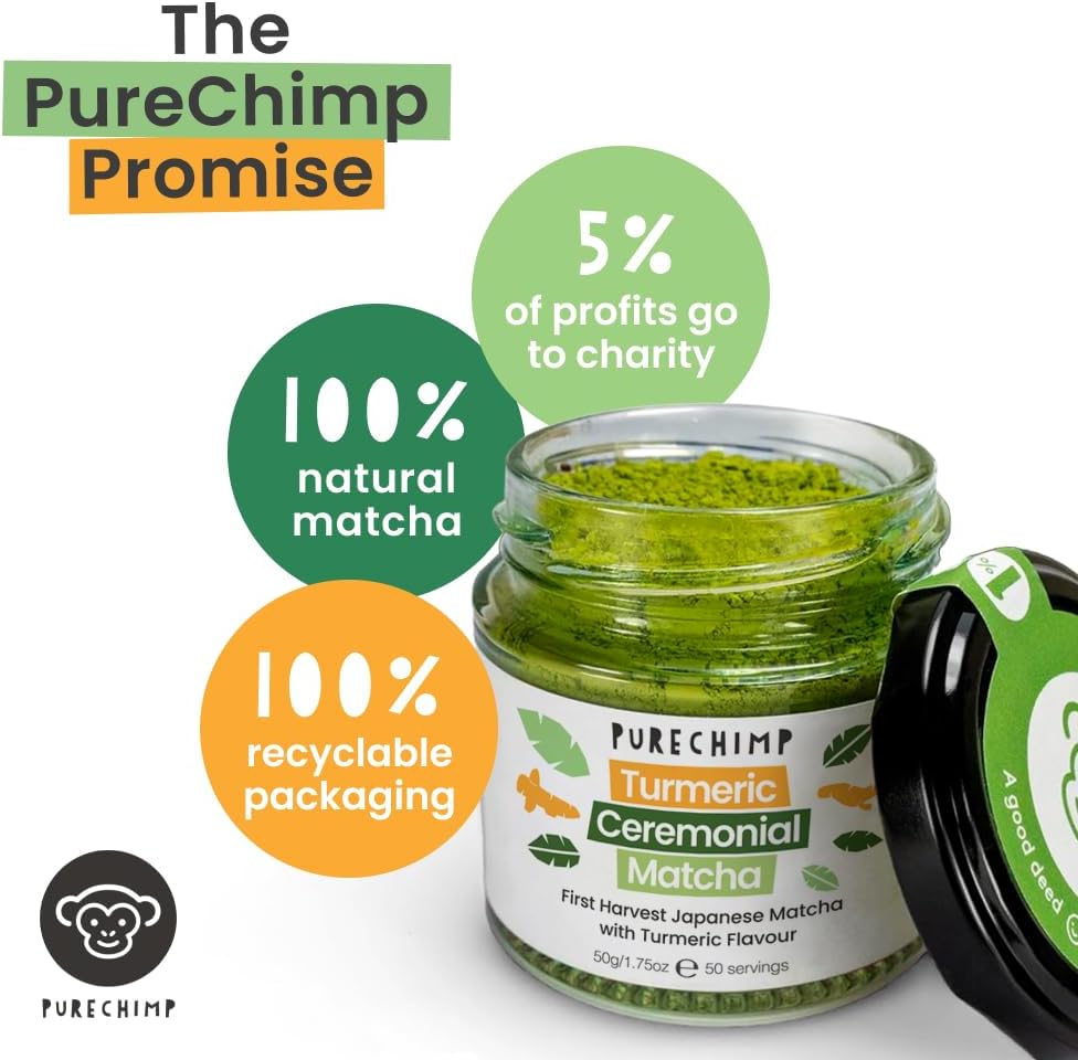 Detalle 2 de PureChimp Ceremonial Grade Matcha Powder 50g 🍵