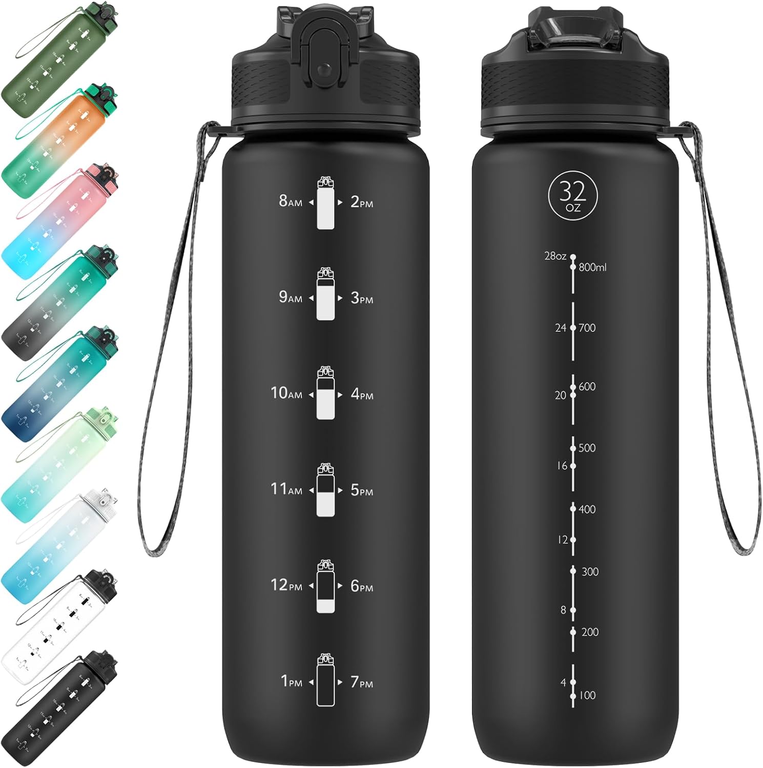 Detalle de EYQ 1L Water Bottle with straw, 1 litre 💧
