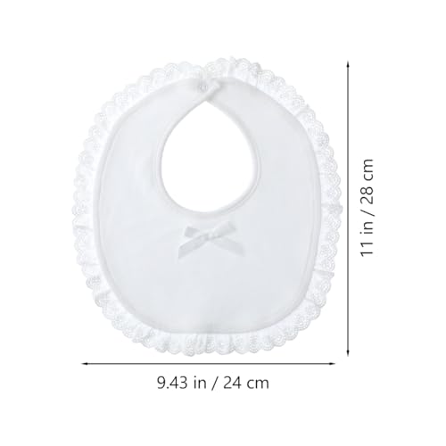 Detalle de Hohopeti: Pack de 2 Baberos de Algodón para Bebés con Encaje y Toallas Absorbentes para Recién Nacidos